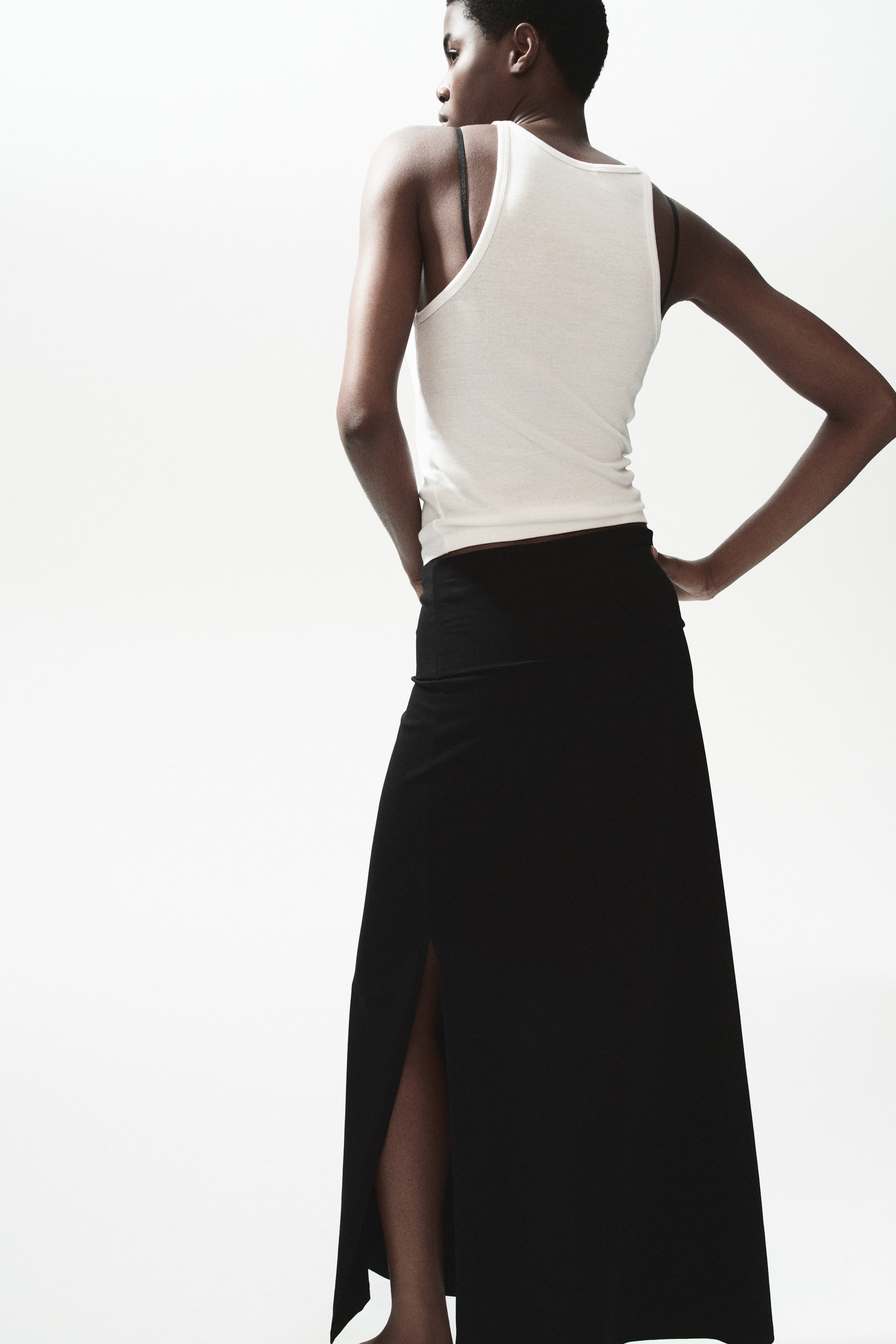 Cotton Skirt with Foldover Waist