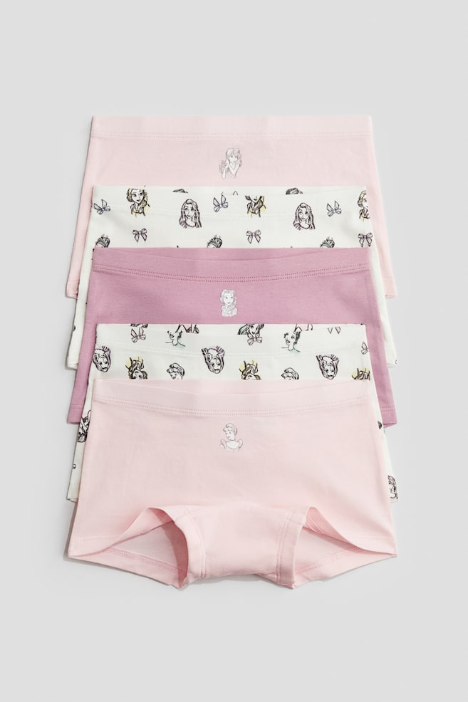 Set van 5 katoenen boxerslips - Roze/Disney-prinsessen/Wit/Disney-prinsessen/Roze/Lilo & Stitch - 1