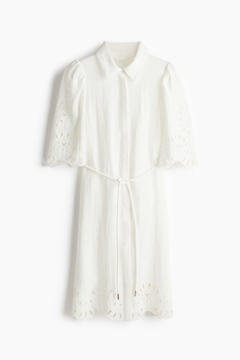 Eyelet Embroidered Dress - White