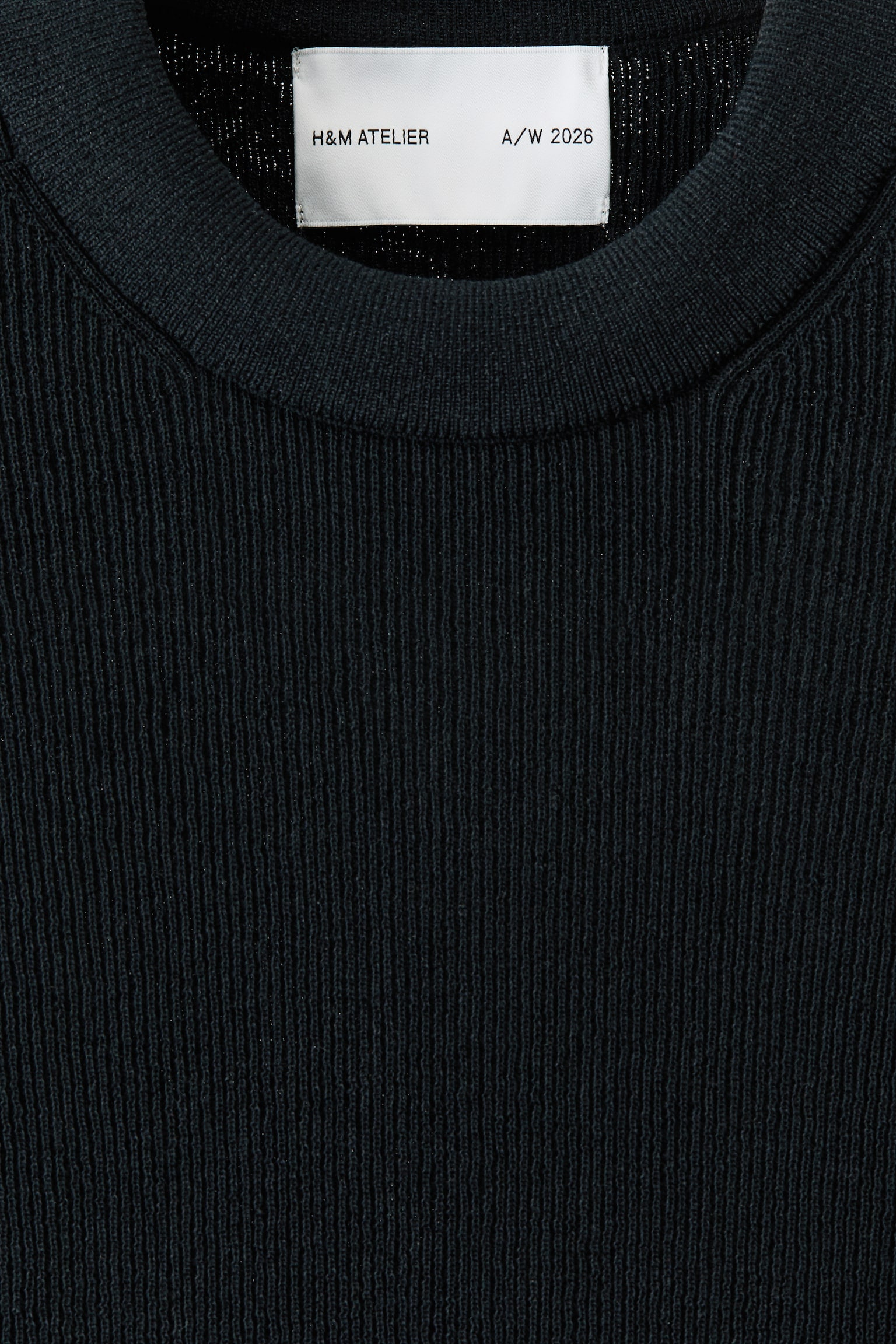 Мужская футболка H&M Slim-Fit Knit Wool-Blend, цвет: Тёмно-синий — фото 7