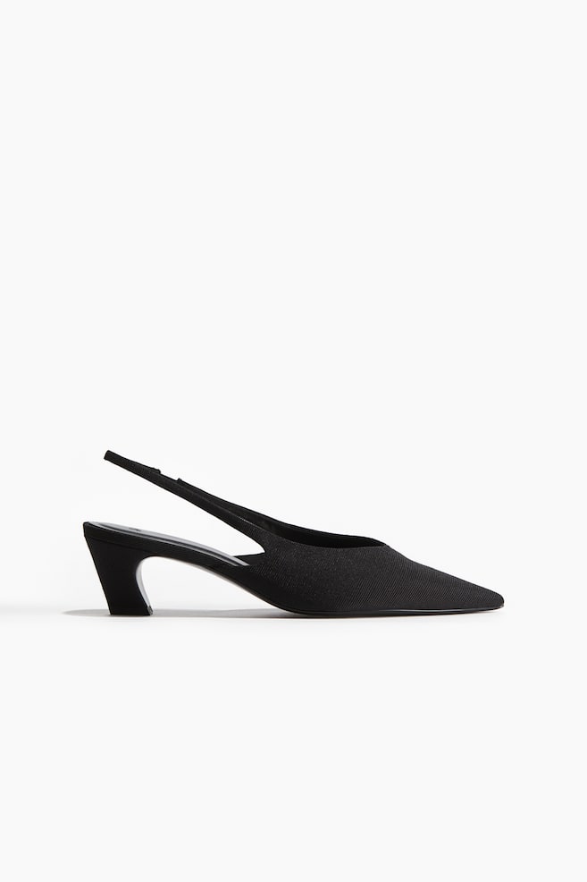 Pointed slingbacks - Black - 1