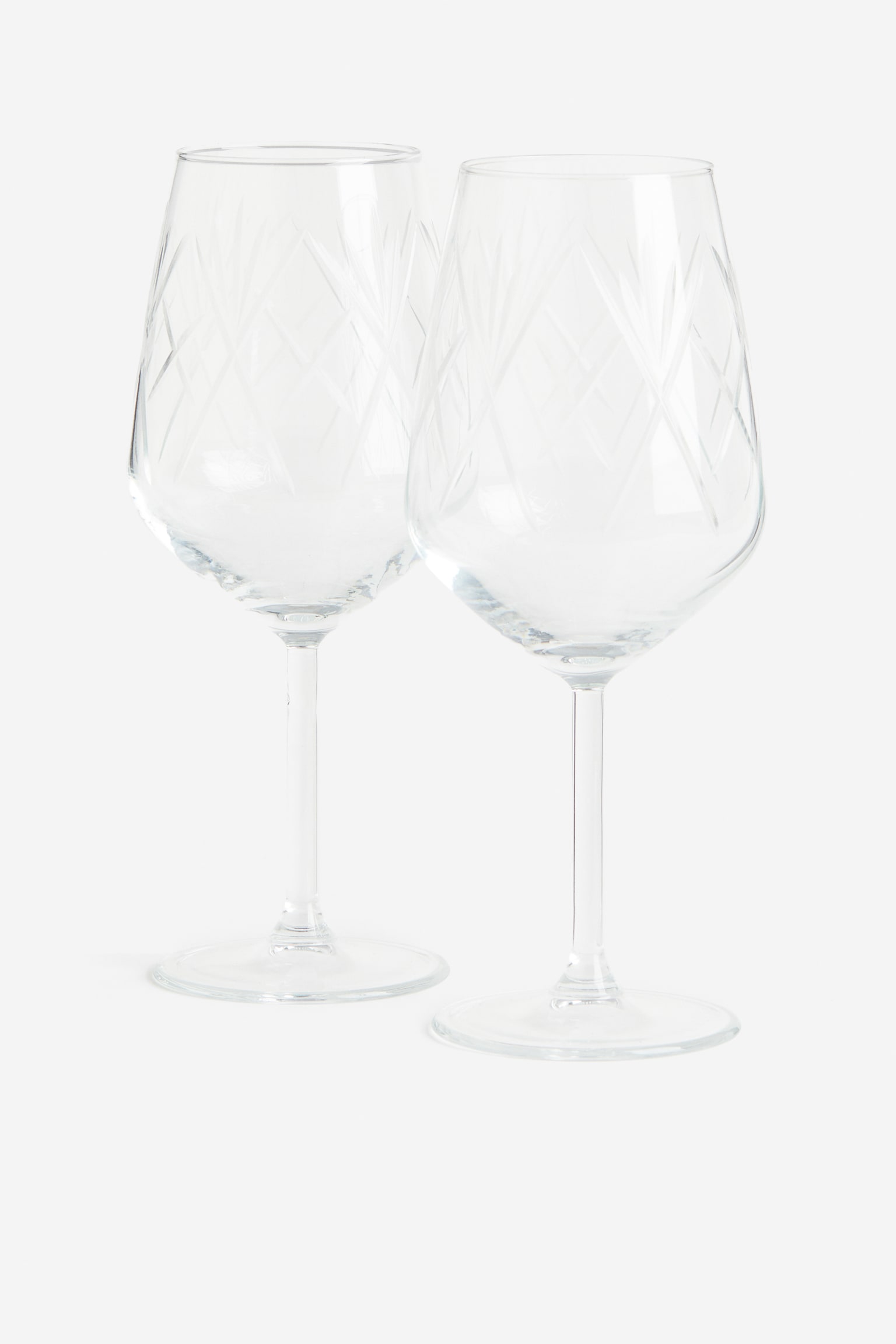 Lot de 2 verres à vin - Verre transparent - 1