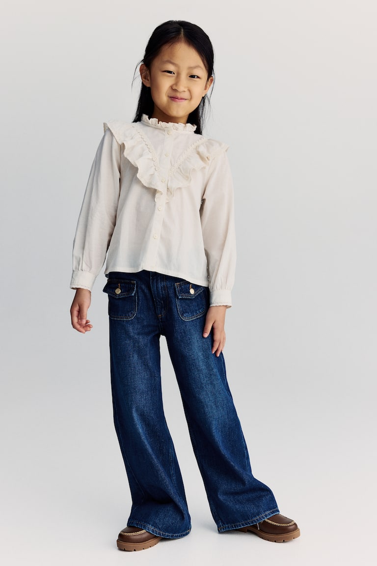 Wide Leg Jeans Blu denim BAMBINO H&M IT