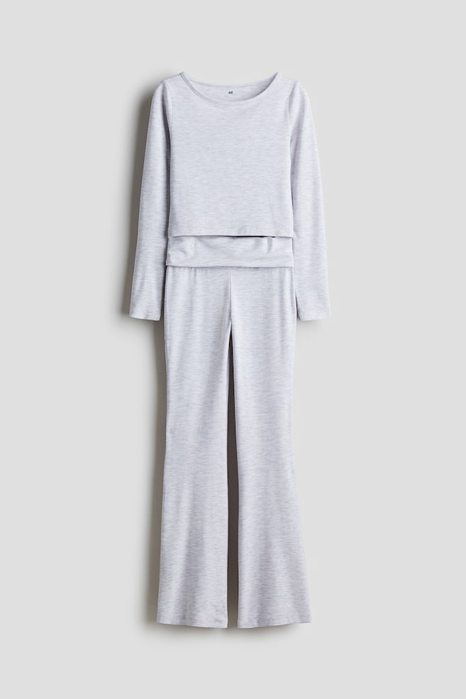 Set in jersey 2 pezzi - Grigio chiaro mélange - 1