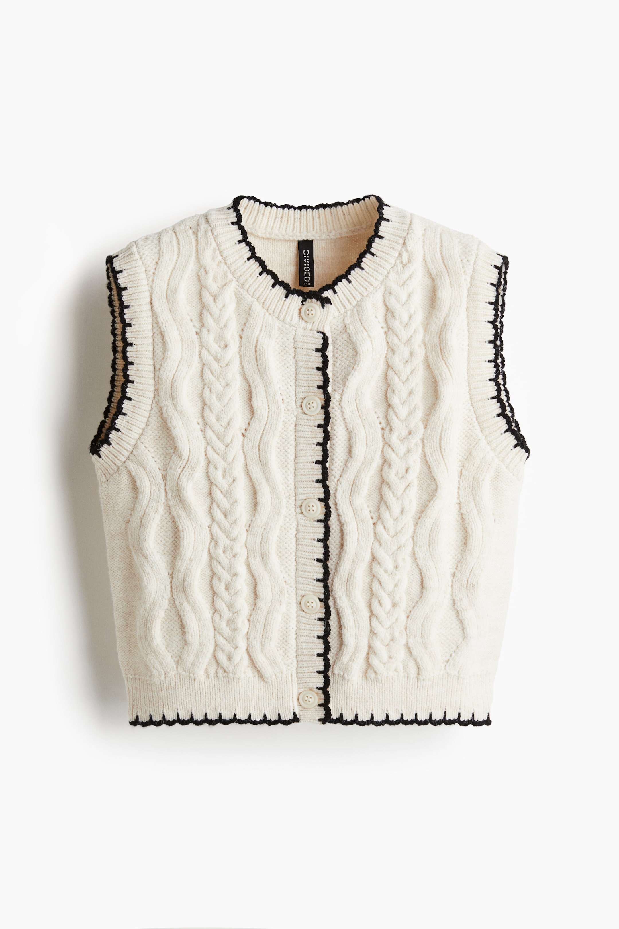 Button-Front Cable-Knit Sweater Vest