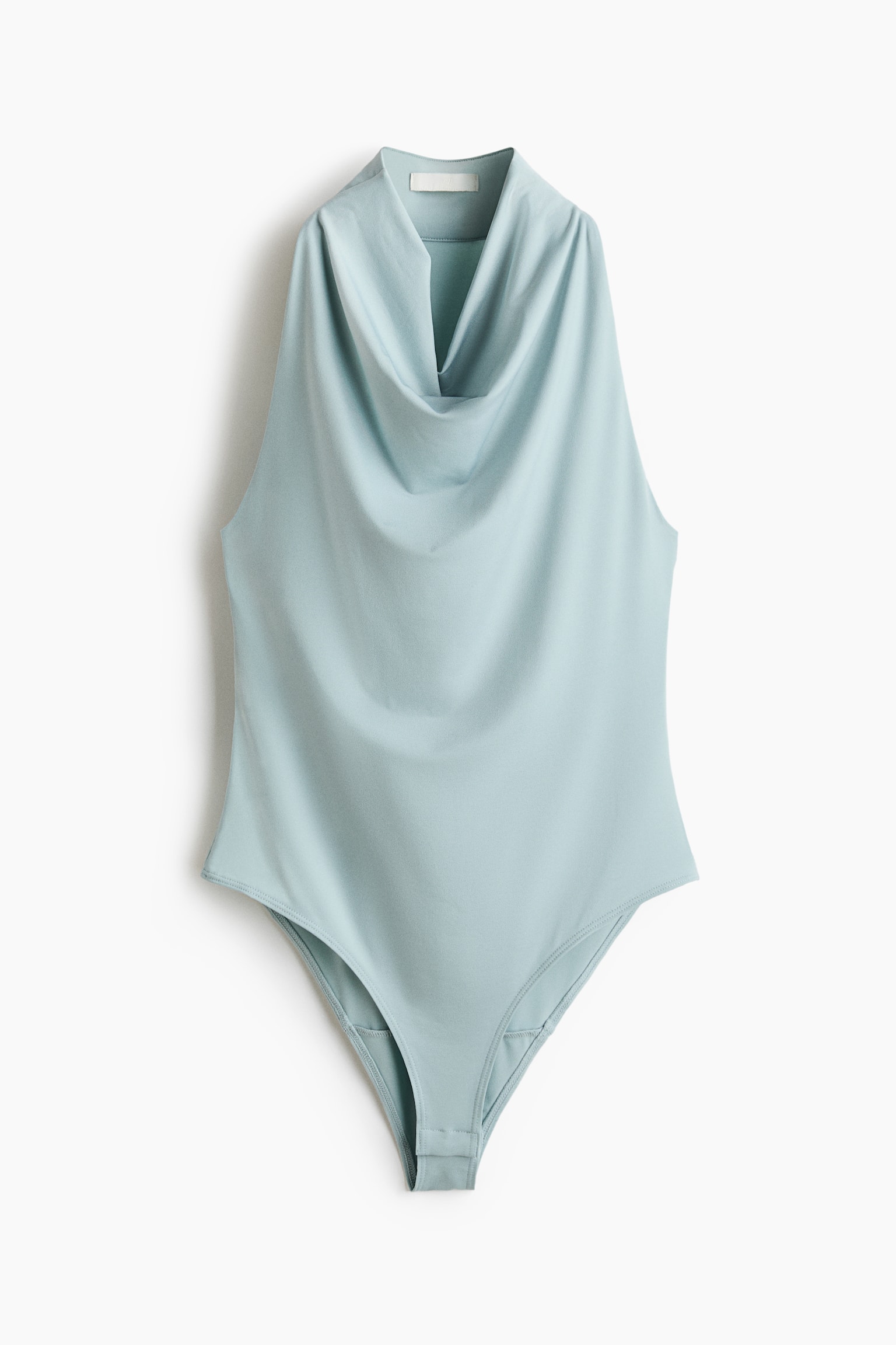 Cowl-neck body - Light dusty turquoise/Brown