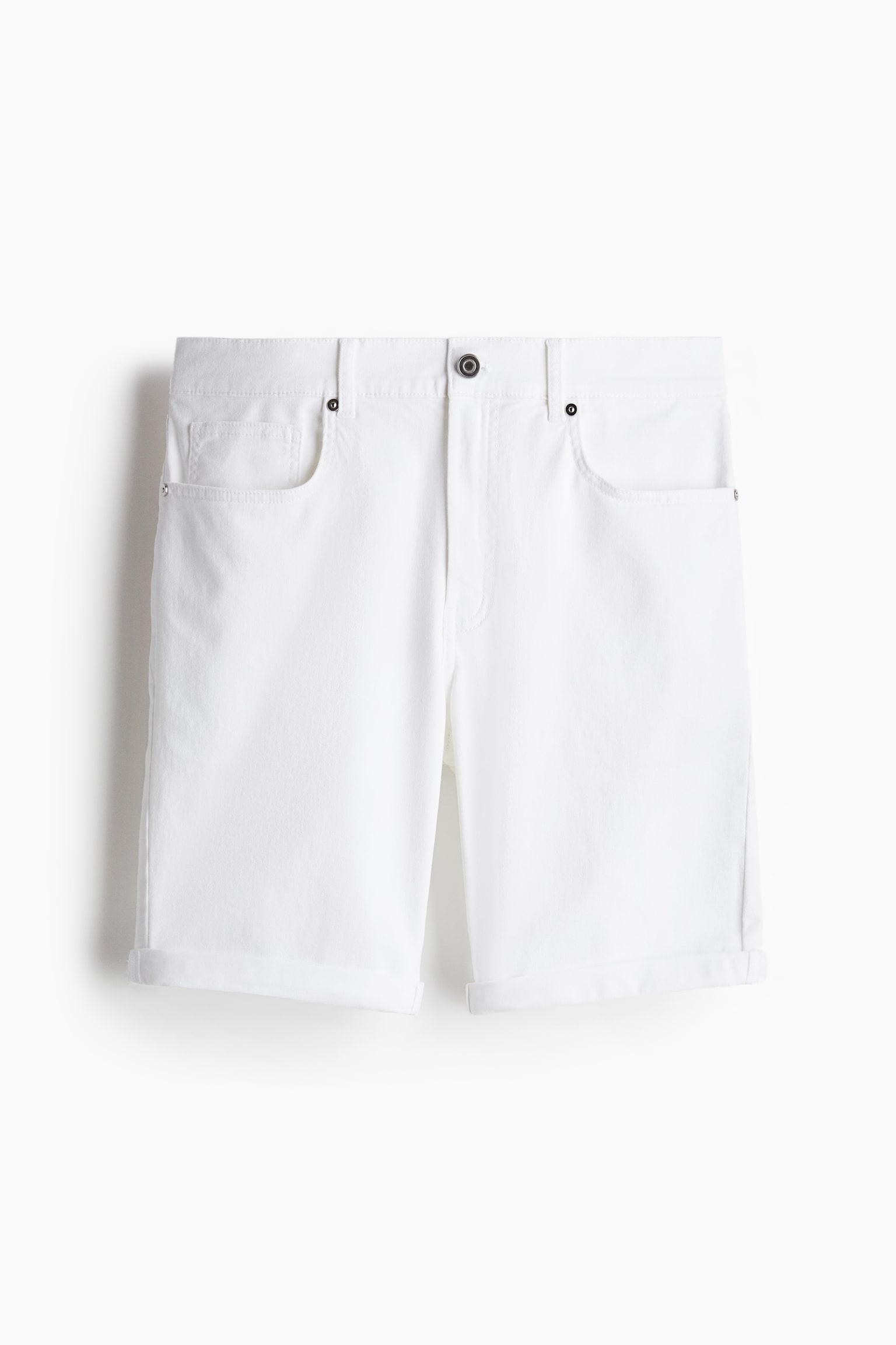 Slim Fit Cotton twill shorts - White/Light beige/Black/Dark grey/Dark grey - 2