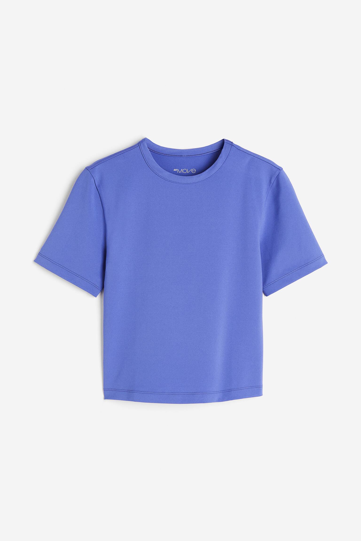 DryMove™ Cropped Activewear Tee - Lavender blue/Black/Light blue/Red/Light pink/Khaki/Brown/White/Light beige/Dark khaki green/Pink/Pigeon blue - 1