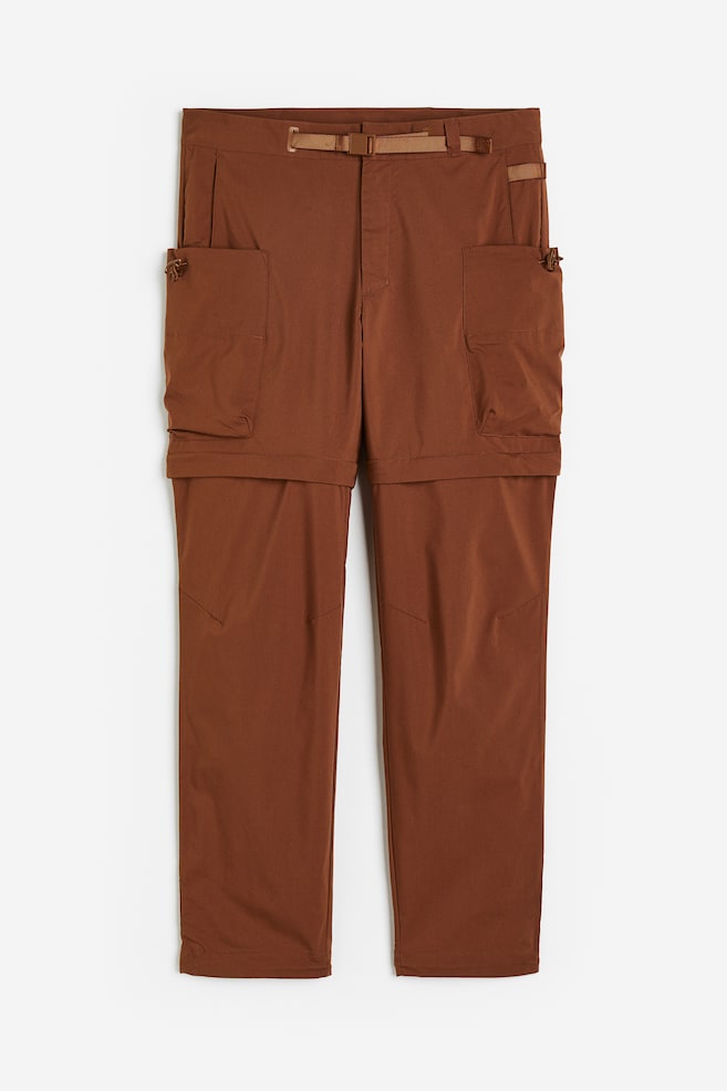 Water-repellent zip-off hiking trousers - Brown/Black - 2