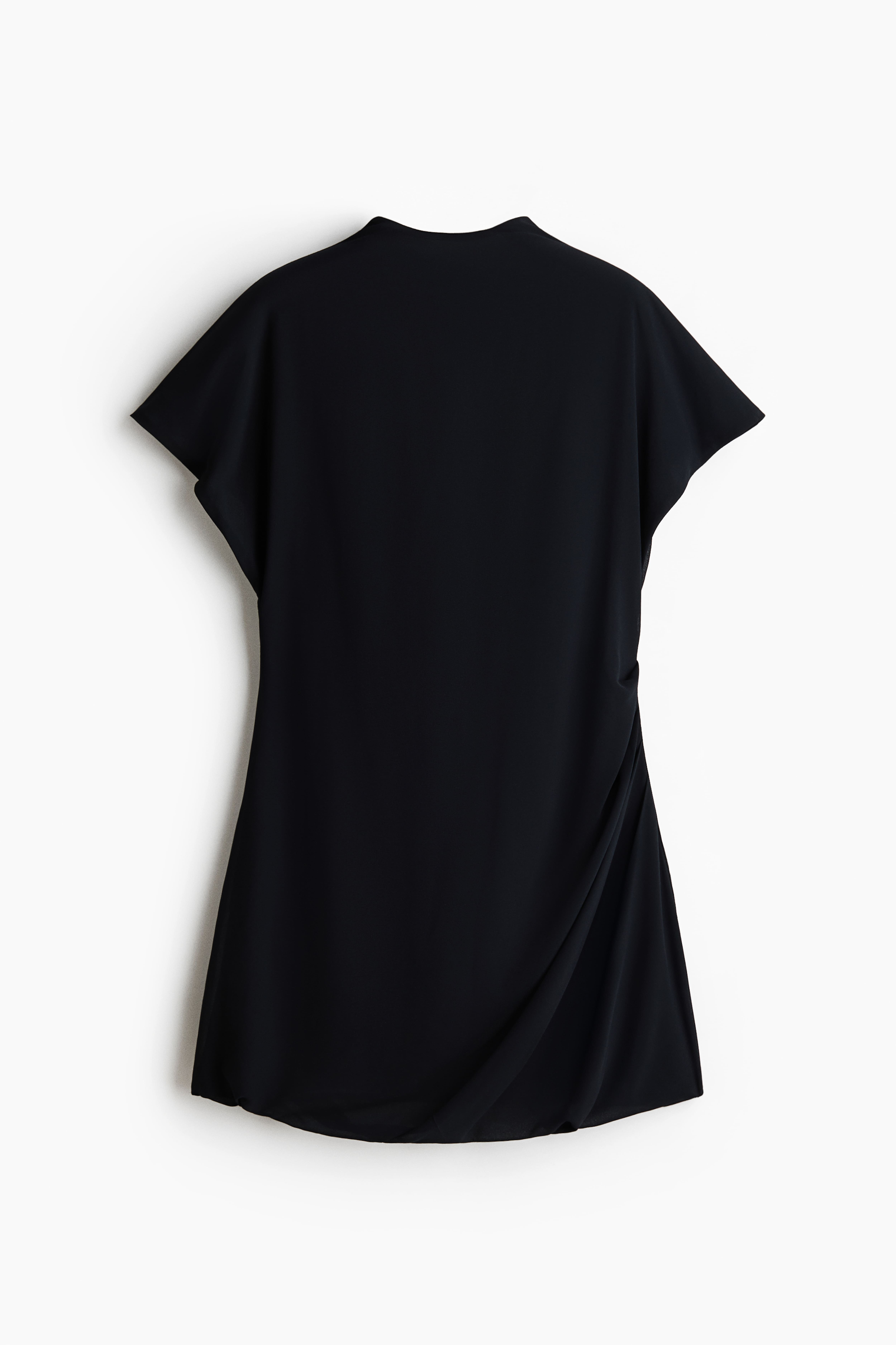 Draped Mock Turtleneck Dress