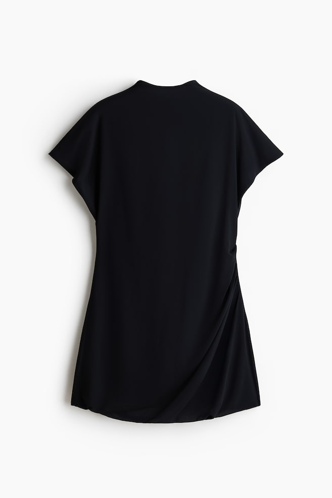 Draped turtleneck dress - Nero/Marrone/leopardato - 1
