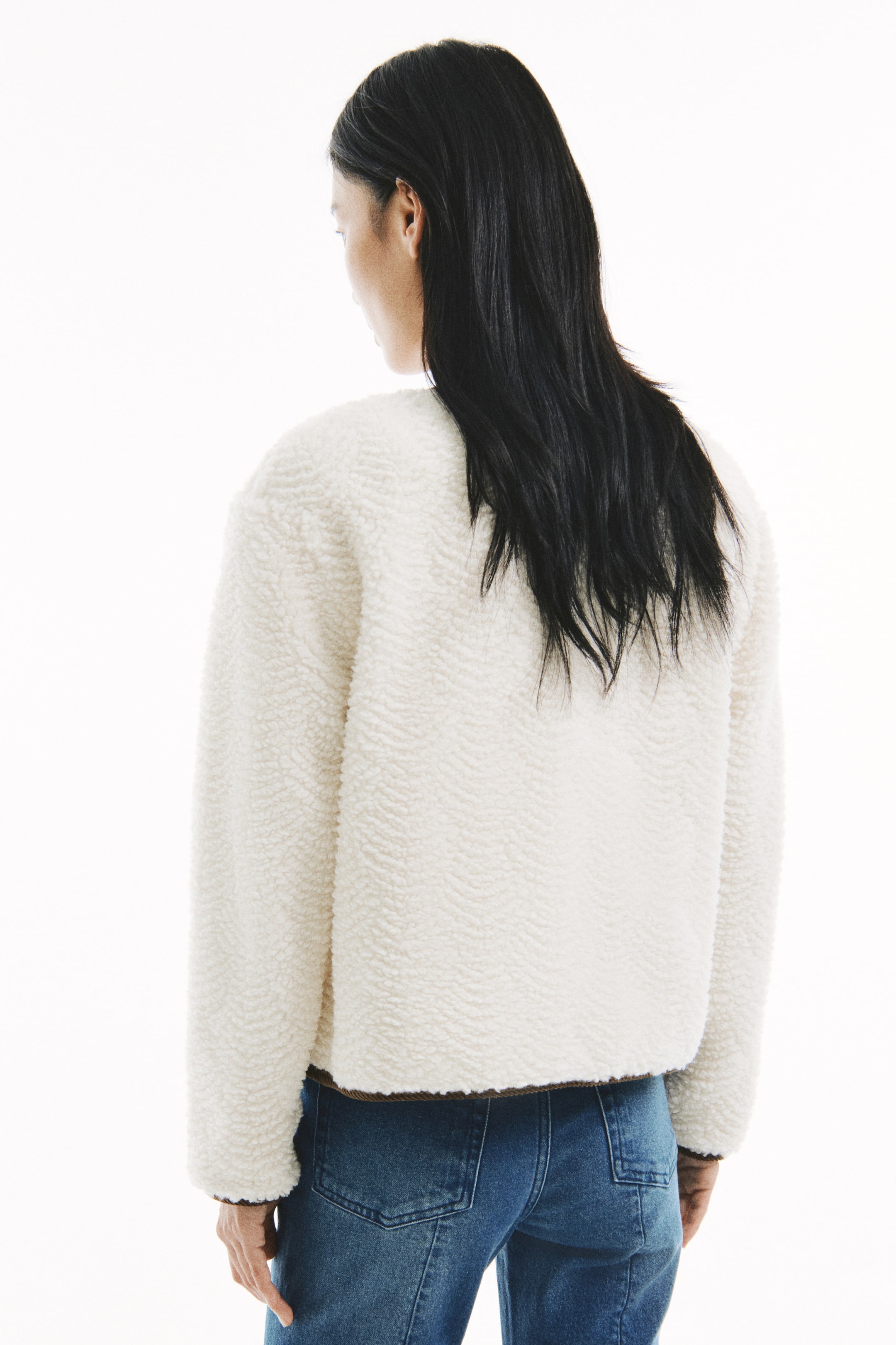 拡大画像を表示: テディジャケット - ホワイト - レディース | H&M JP 4