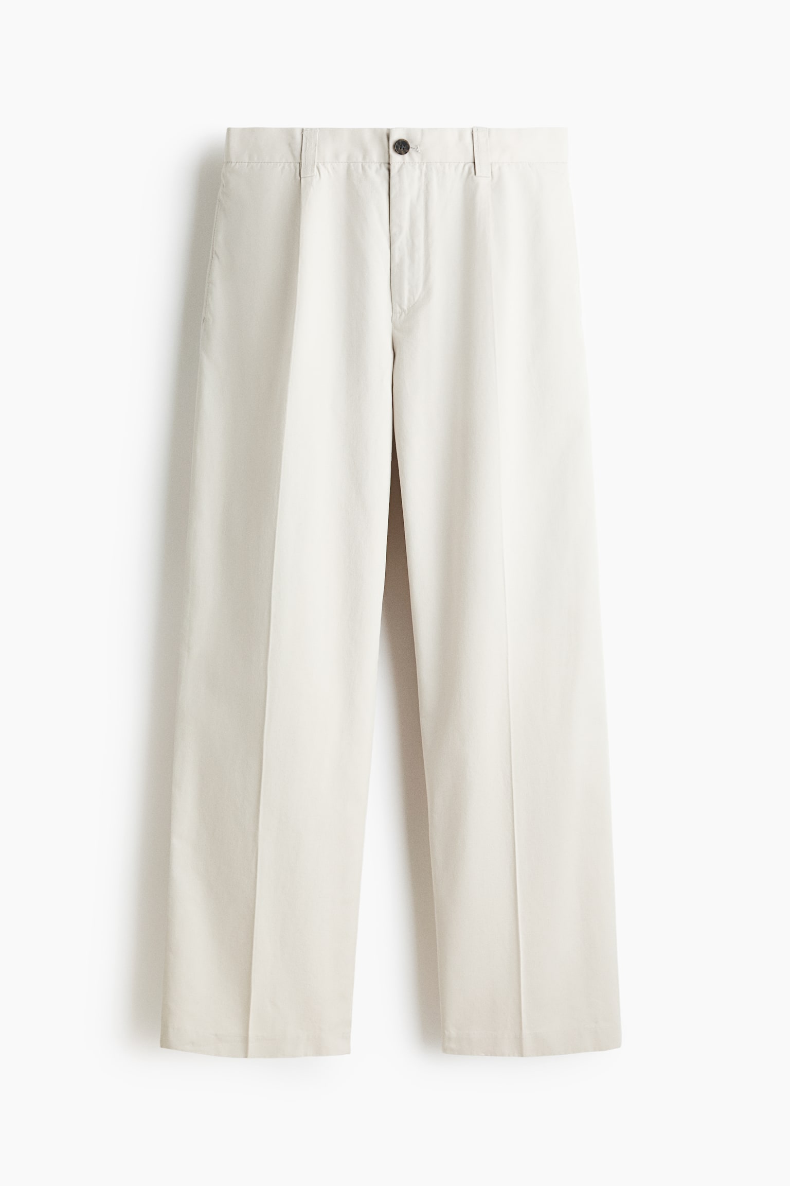 Dressad byxa i bomulls- och lyocellmix Relaxed Fit - Ljusbeige/Svart/Mörkbrun