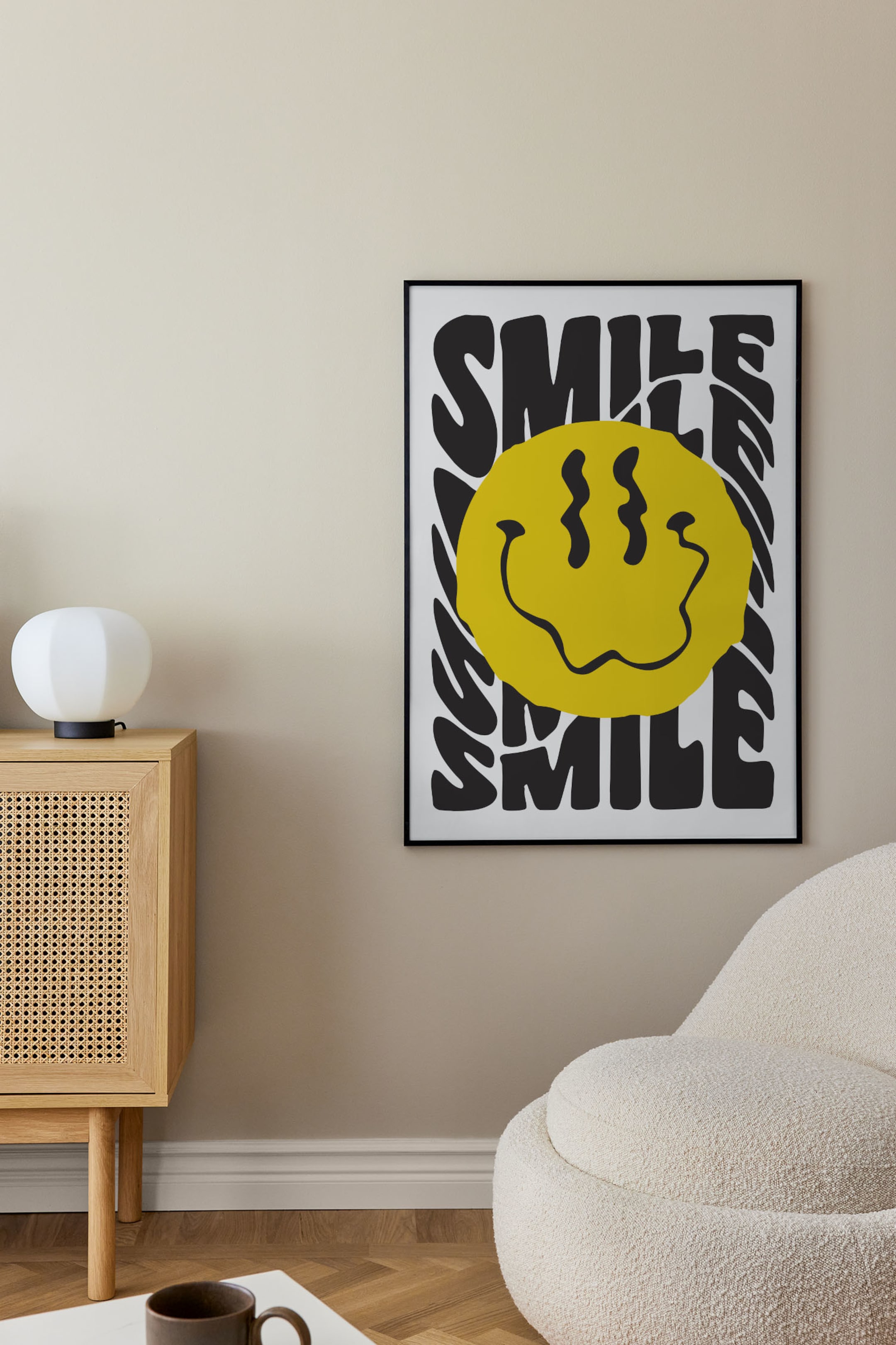 Näytä suurempi kuva: Smile Juliste - Keltainen/musta/valkoinen - Postery - Home All | H&M FI 1