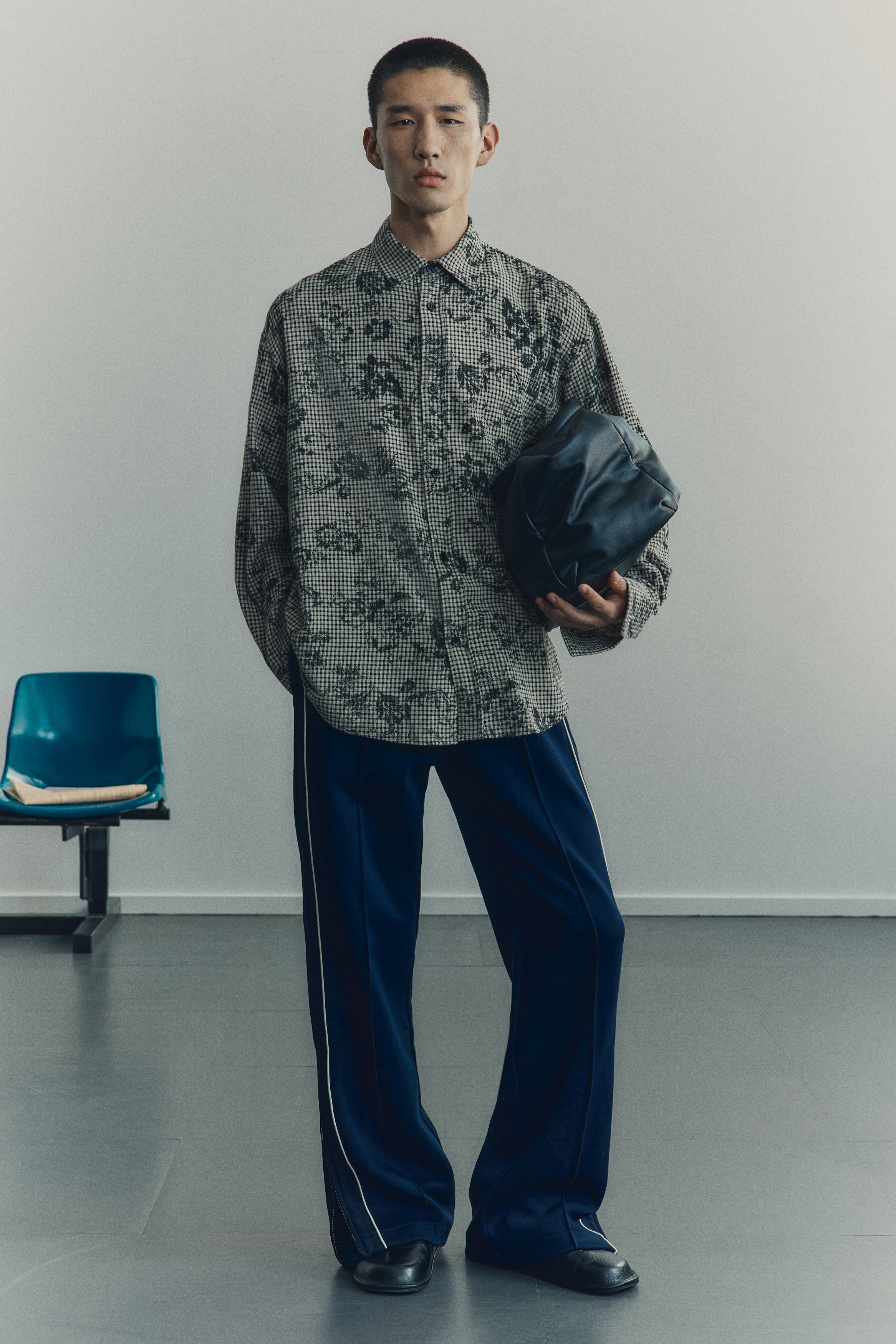 Skjorte Loose Fit - Beige/Ternet