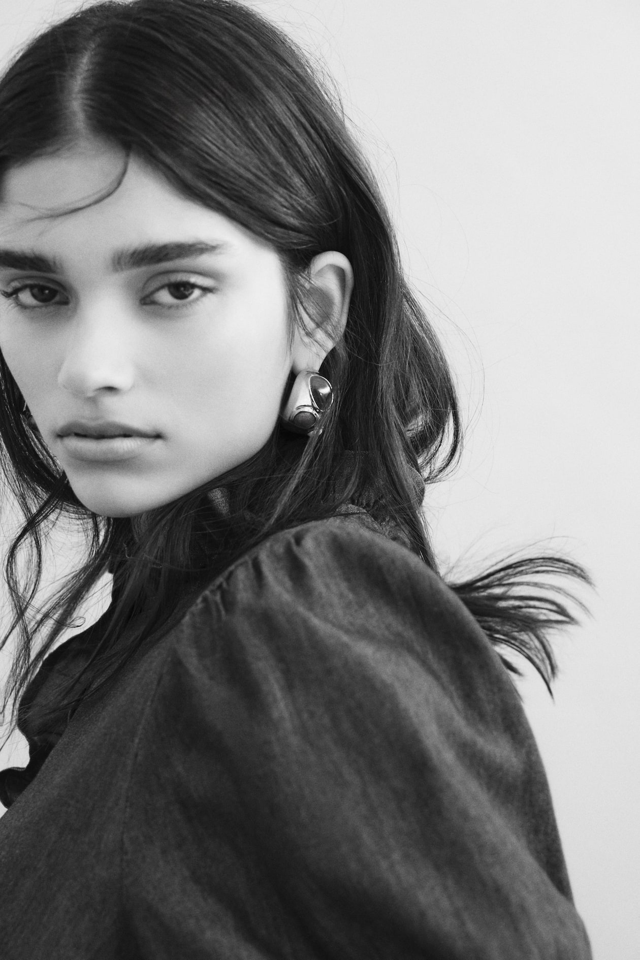 Ruffle-Trimmed Denim Blouse - image 3