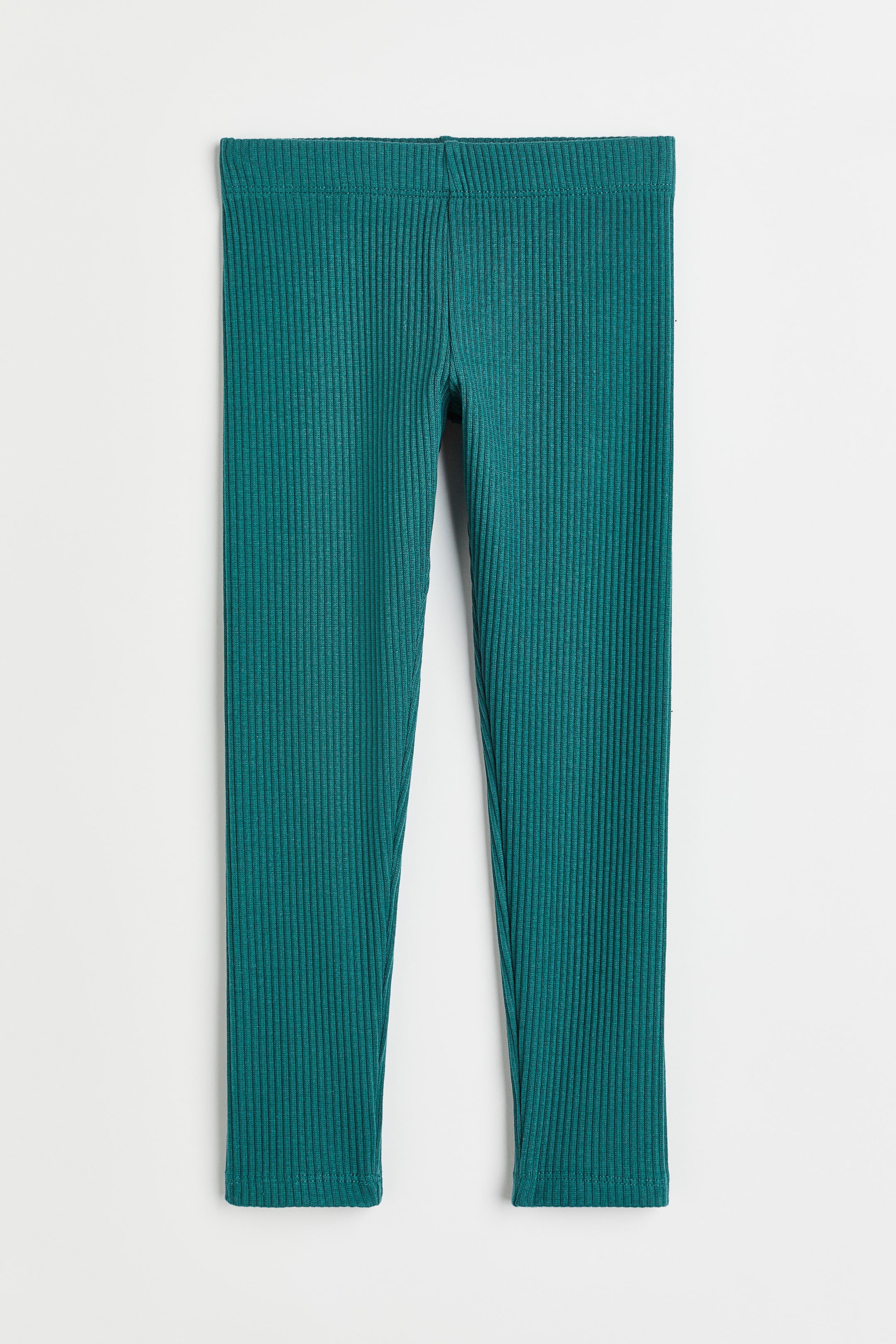 Xem ảnh lớn hơn: Quần legging cotton gân nổi - Màu xanh petrol - Kids | H&M VN 1