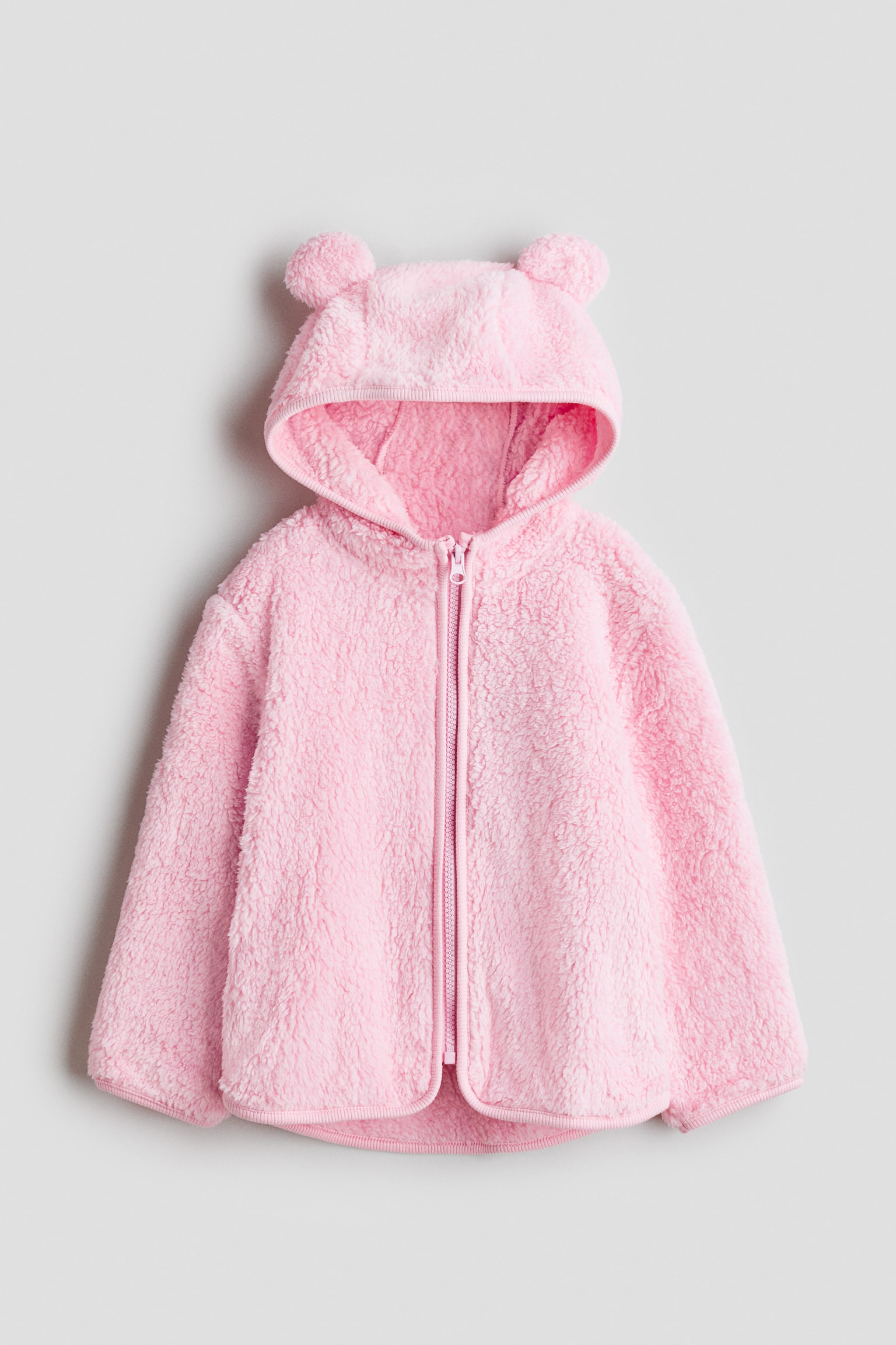 Teddy Fleece Hooded Jacket - Pink/Beige/leopard print/White/unicorn - 1