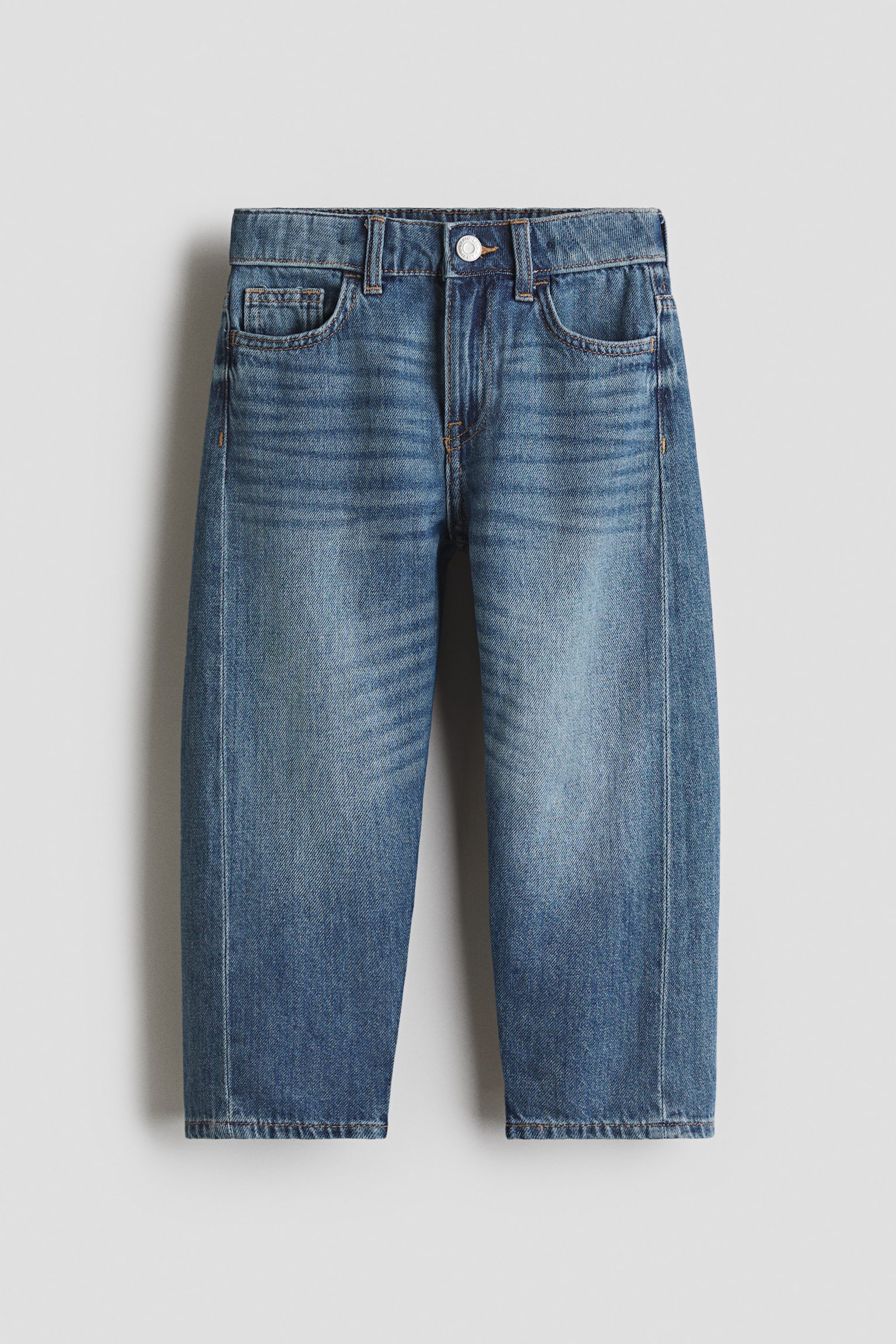 Детские джинсы H&M Loose-Fit Barrel, цвет: Джинсовый синий — фото 1