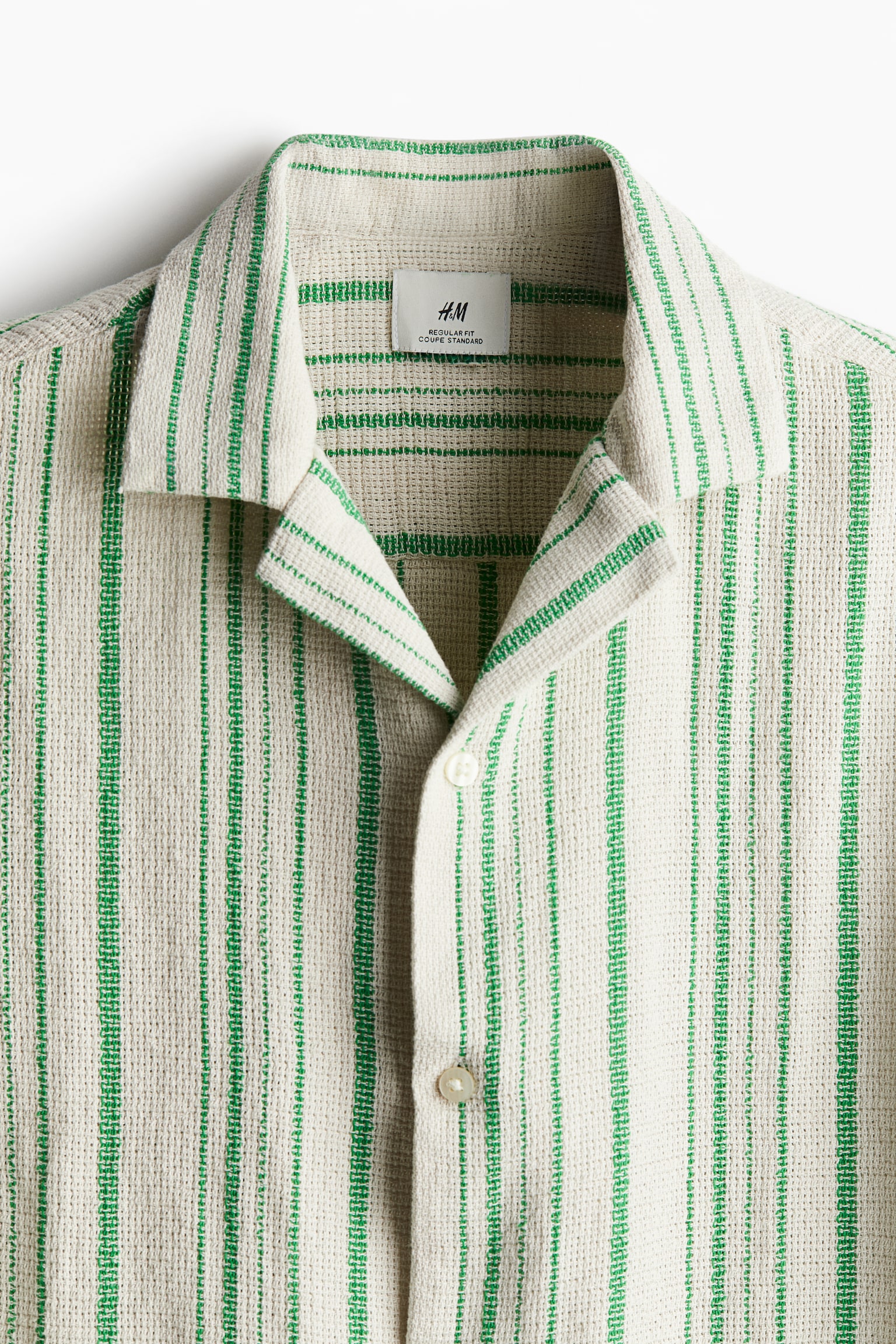 Regular Fit Resort Shirt - Beige/Green stripe/Beige/Black stripe - 3