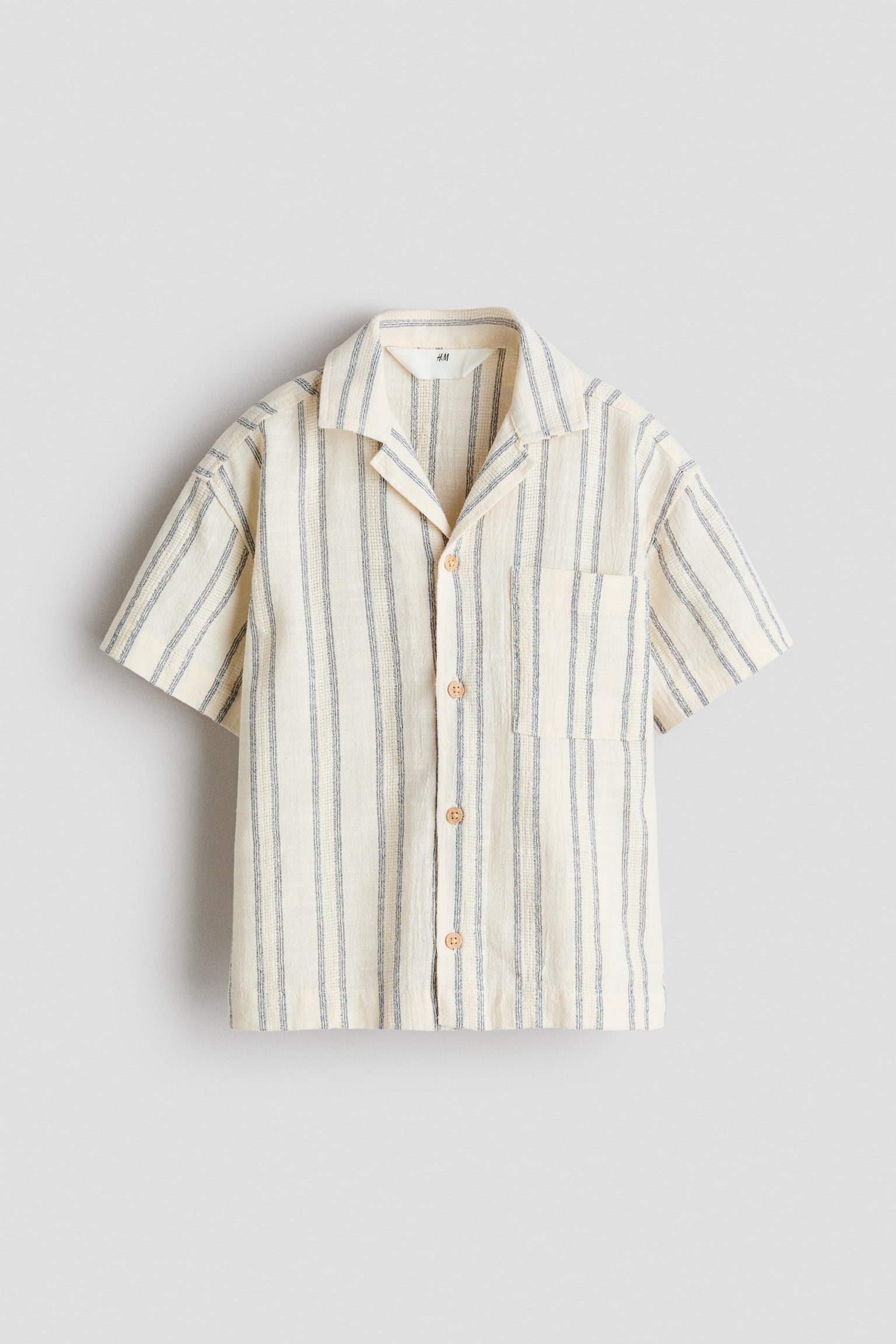 Cotton-blend resort shirt - White/Striped - 1