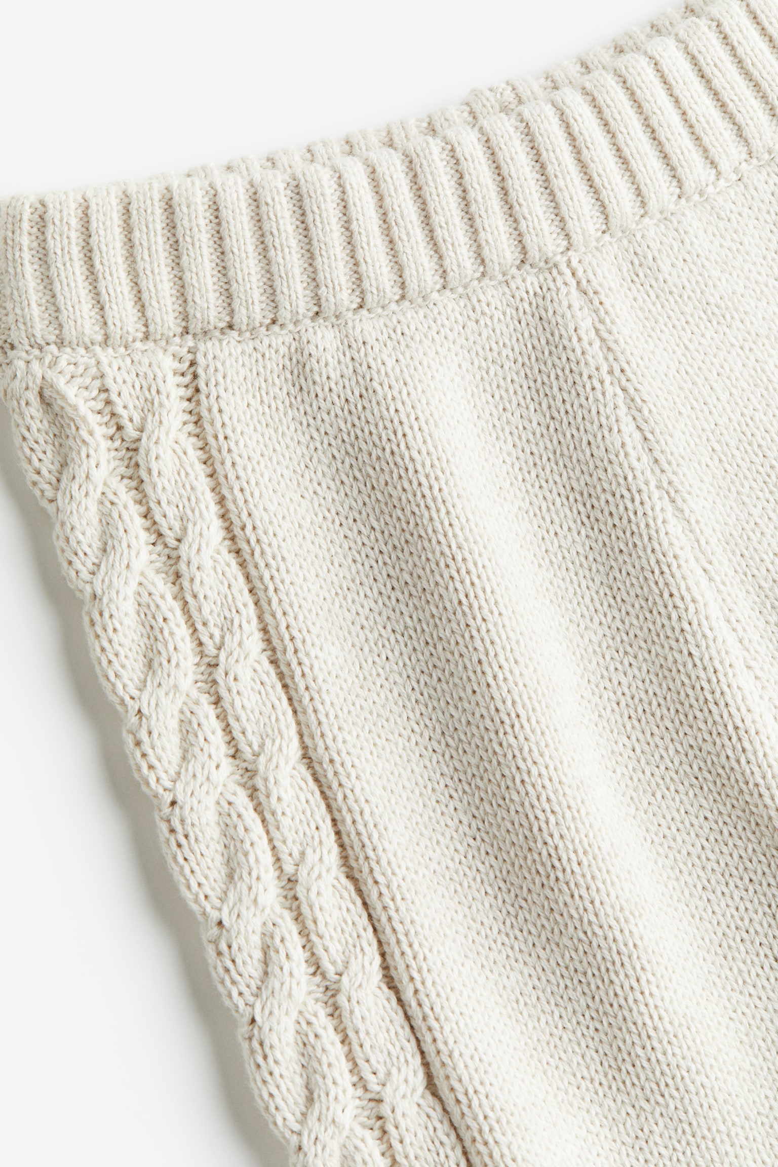 2-piece Cable Knit Cotton Set - White - 3