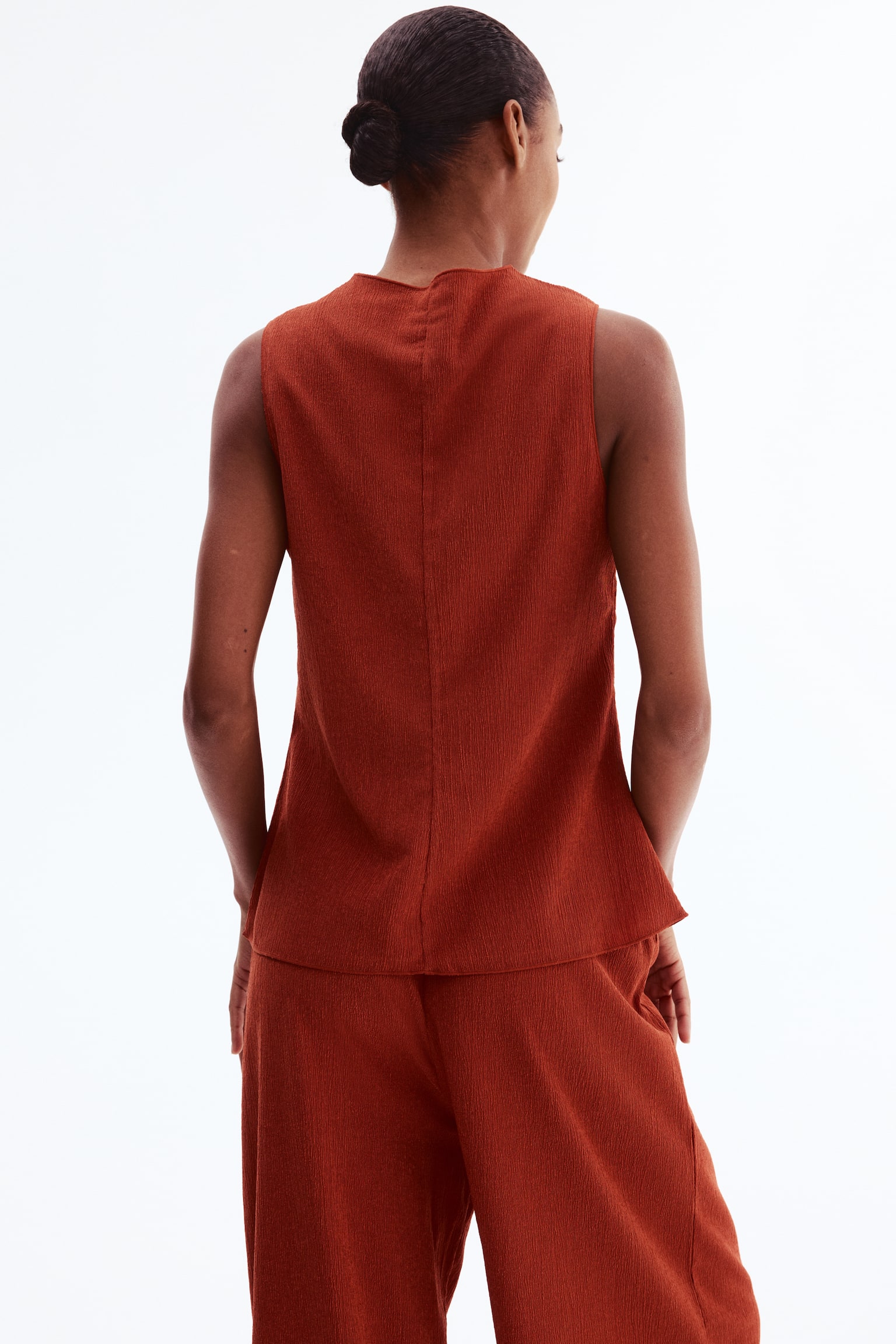 Áo gi-lê bằng jersey nhăn - Màu cam cháy/Màu nâu đậm/Màu be nhạt - 5