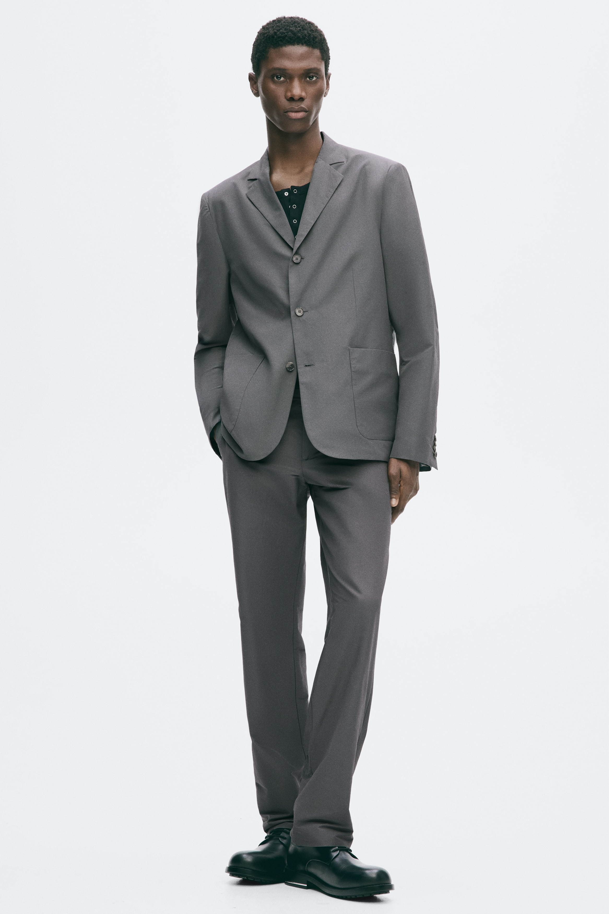 Giacca monopetto Relaxed Fit - Grigio scuro