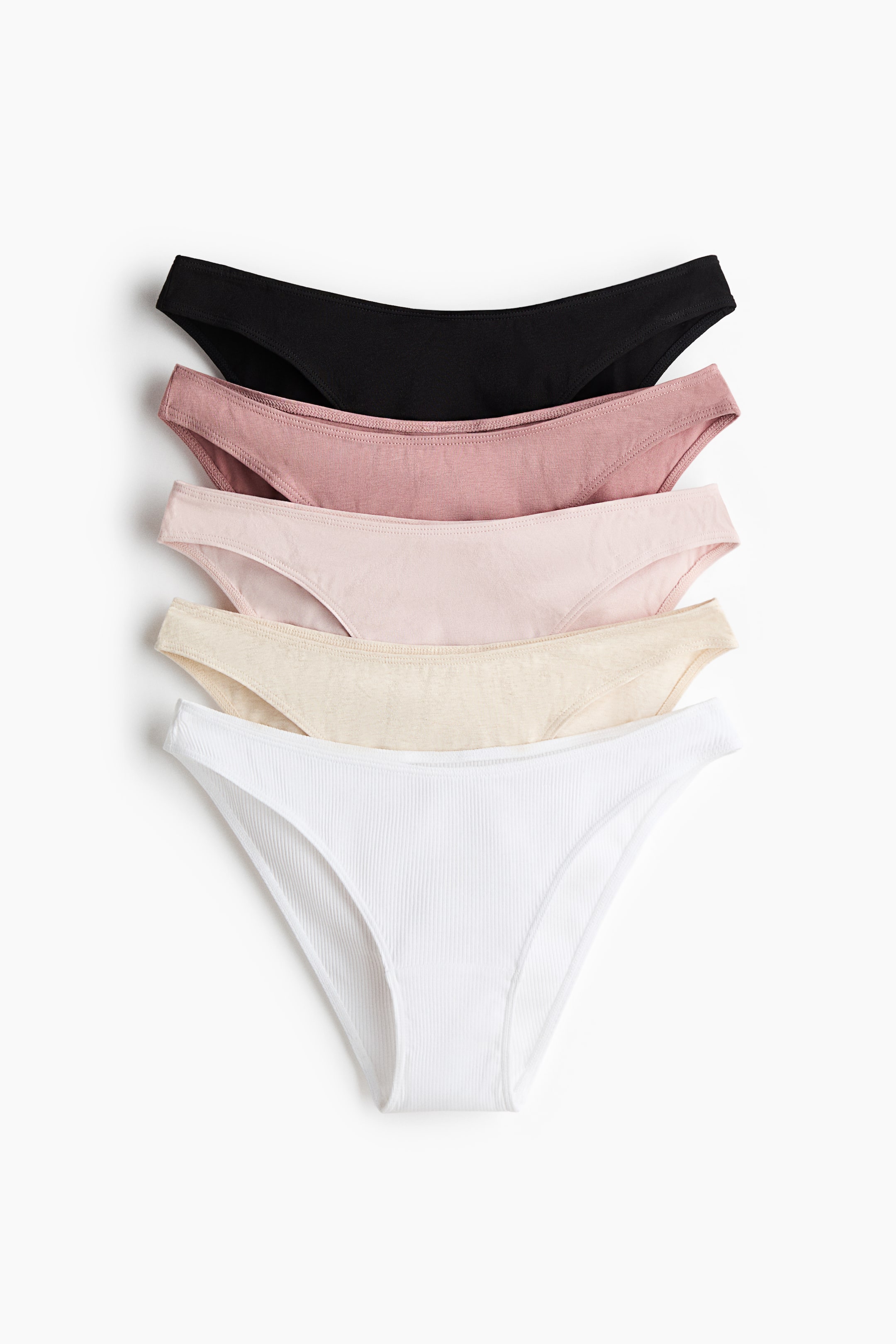 View larger image: 5-pack cotton briefs - White/Dusty pink - Ladies | H&M 1