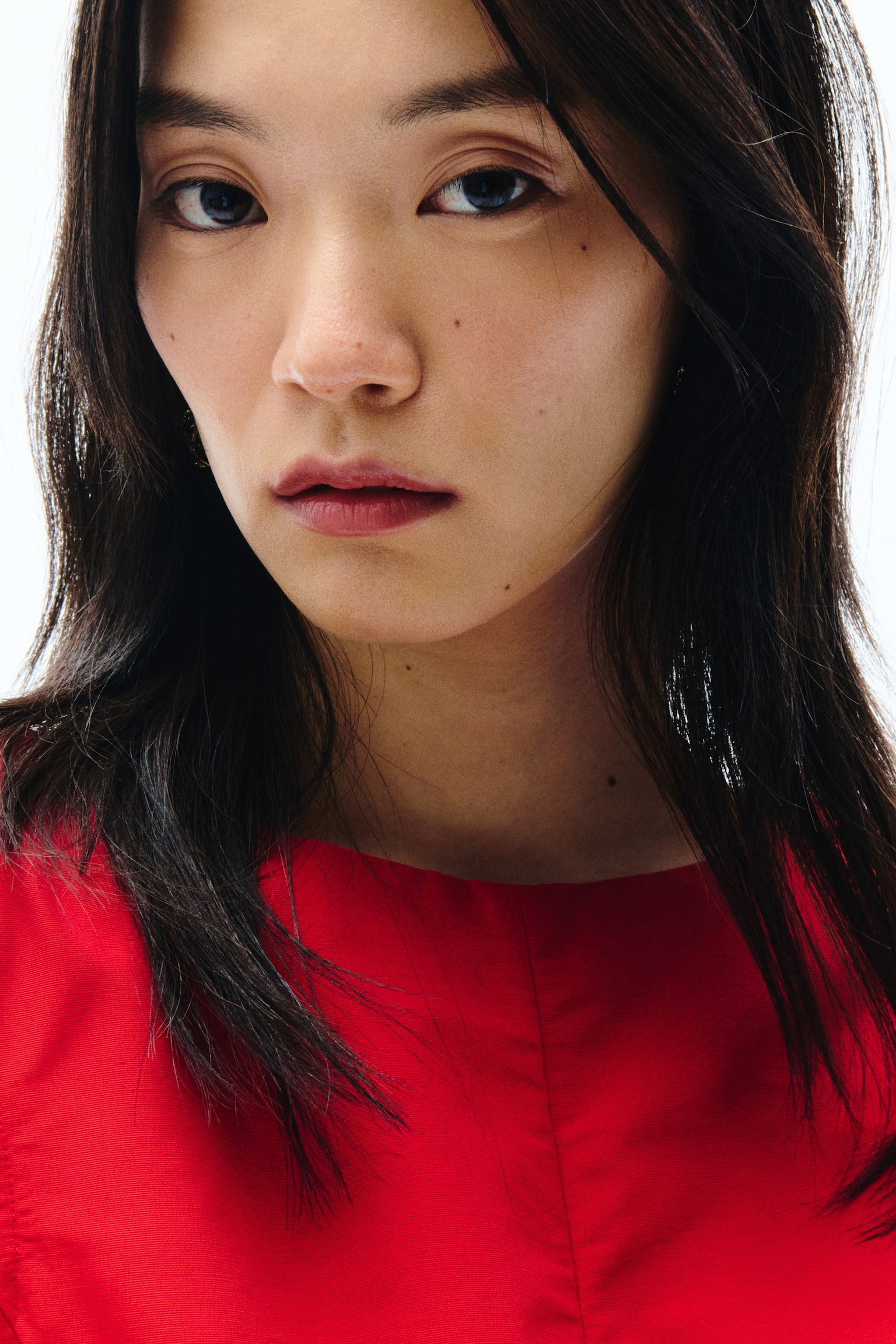 Váy với chân váy xoè - Màu đỏ/Màu mận - 4