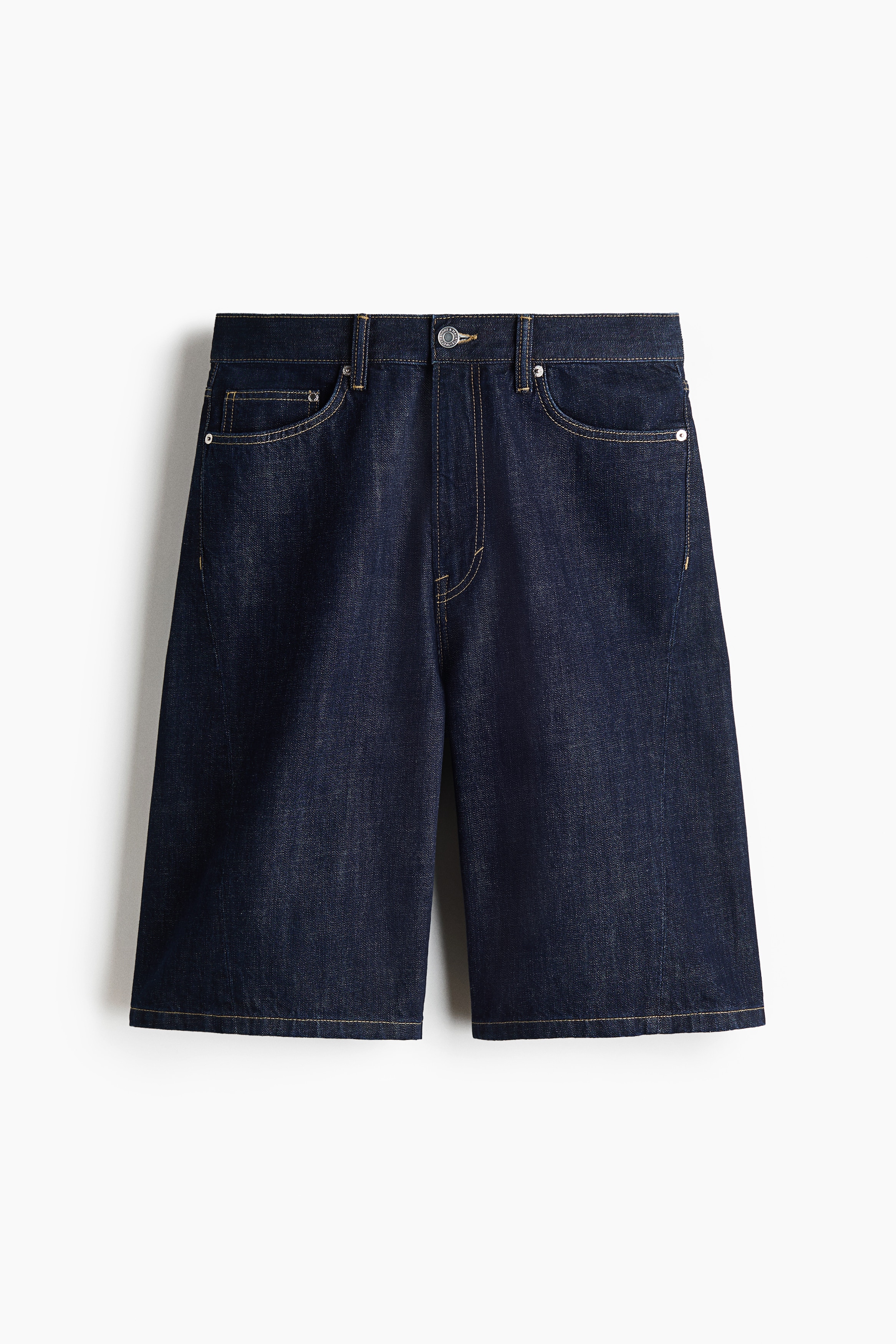 Short Baggy en denim avec coutures tournantes - Bleu denim foncé/Gris denim foncé/Bleu denim clair