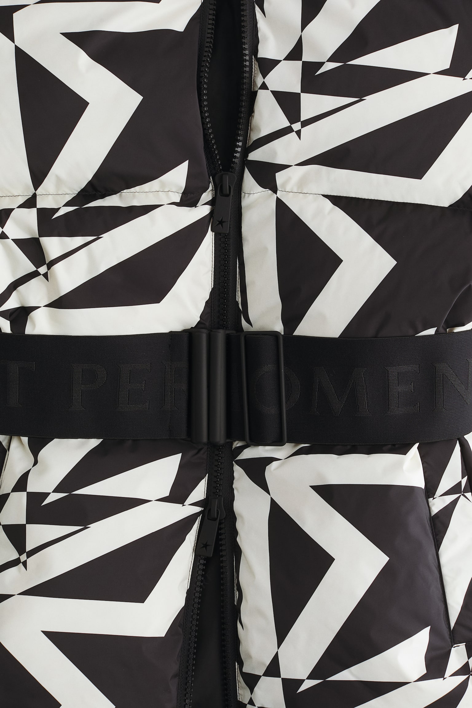 Water-repellent down jacket - Black/Cream - 8