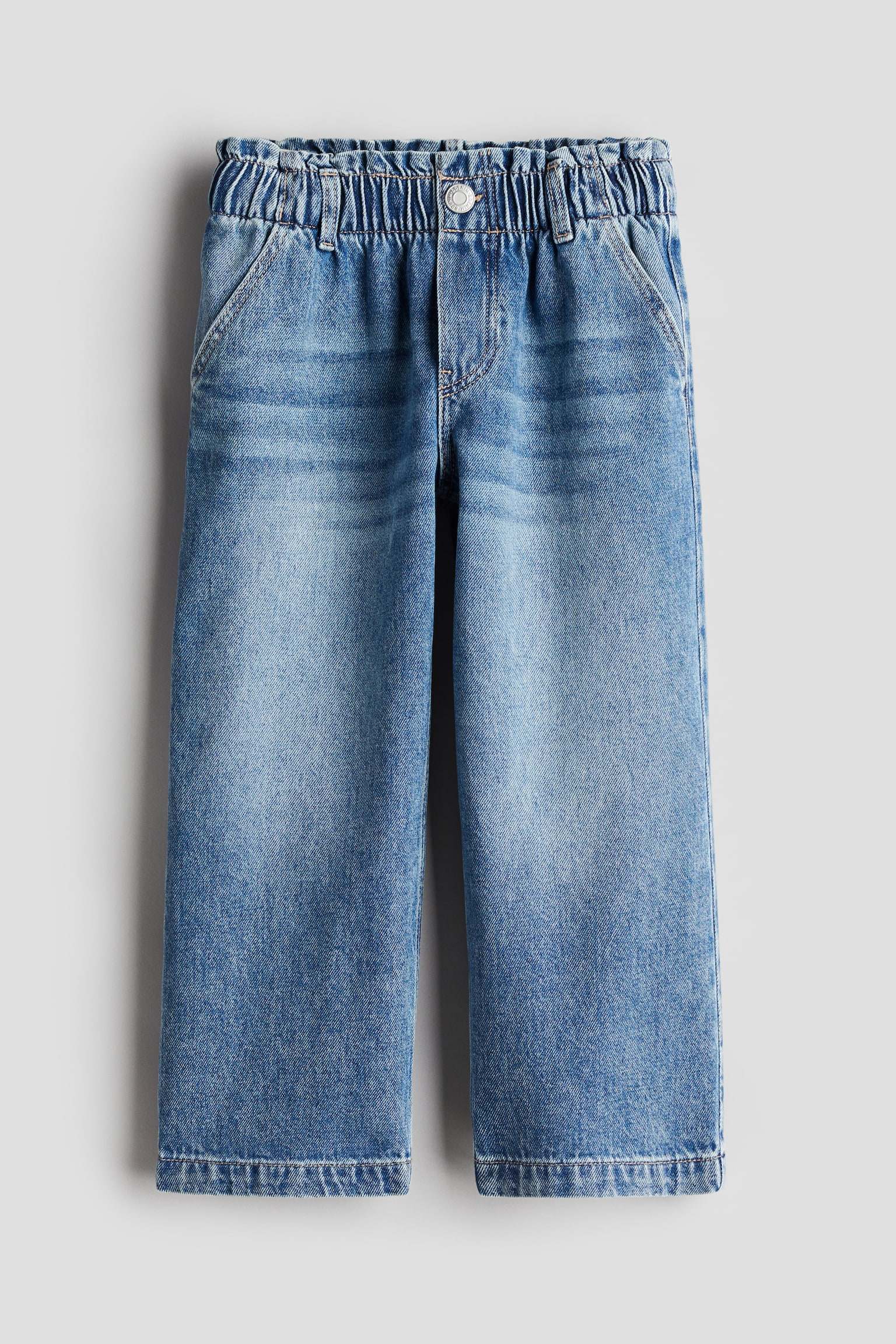 Wide Leg paper bag jeans - Denim blue/Light denim blue/Denim grey/Washed-out black - 1