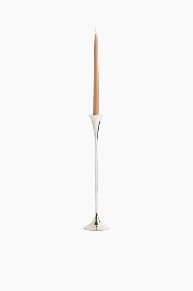 Large metal candle holder - Silver-coloured - 1