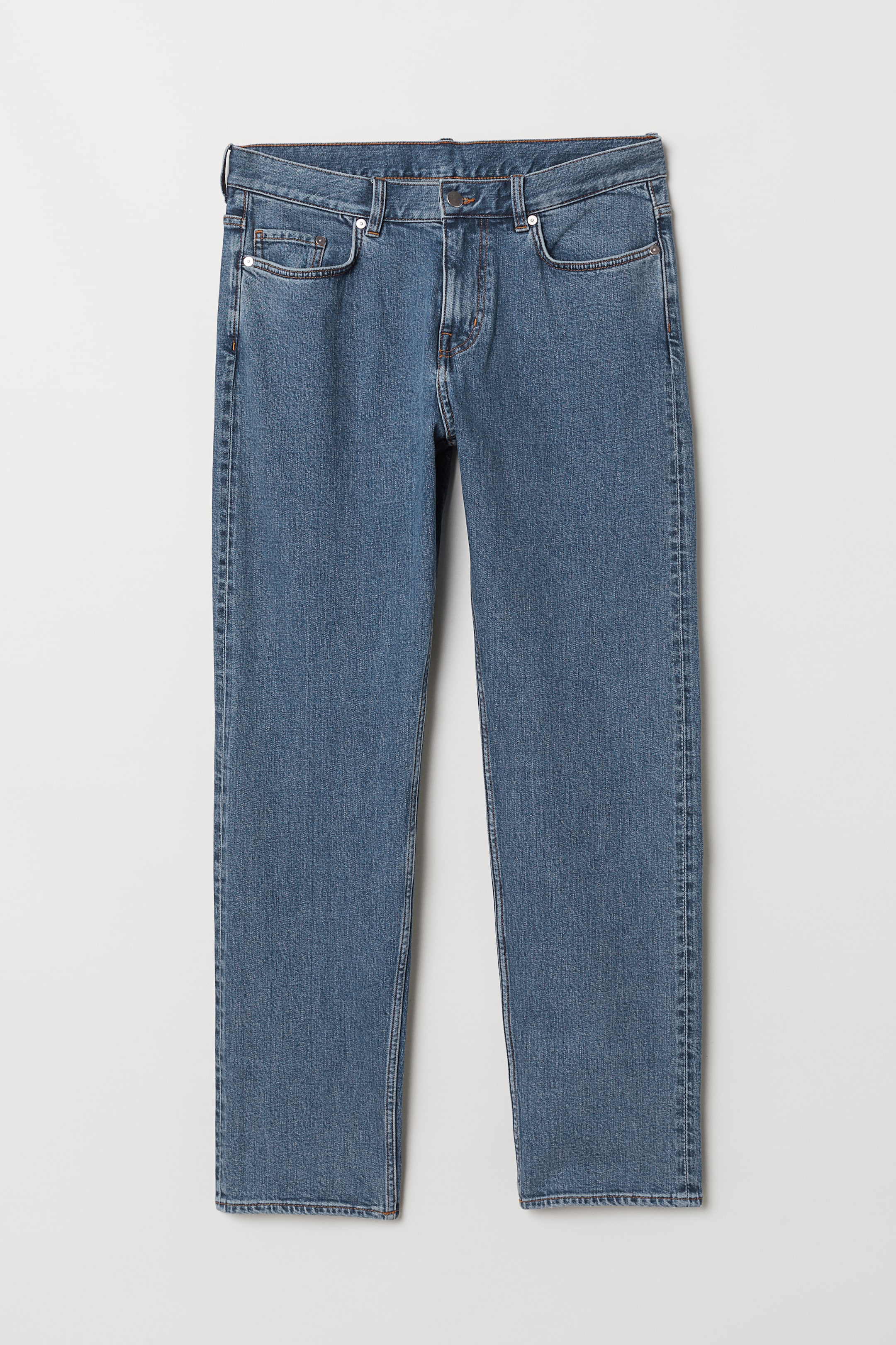 Straight Selvedge Jeans - Regular waist - Long - Denim blue - Men | H&M US