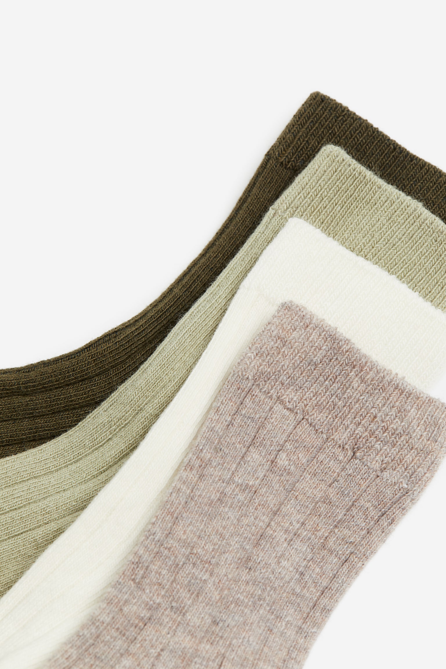 4-pack socks - Light khaki green/Beige marl/Grey/Grey/Navy blue - 2