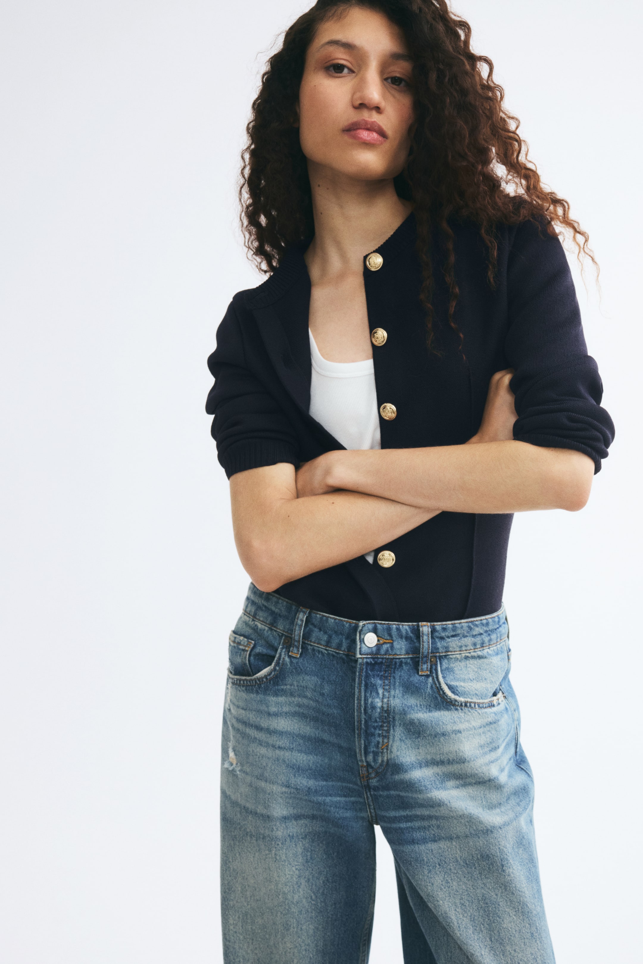 Fitted Fine-Knit Cardigan