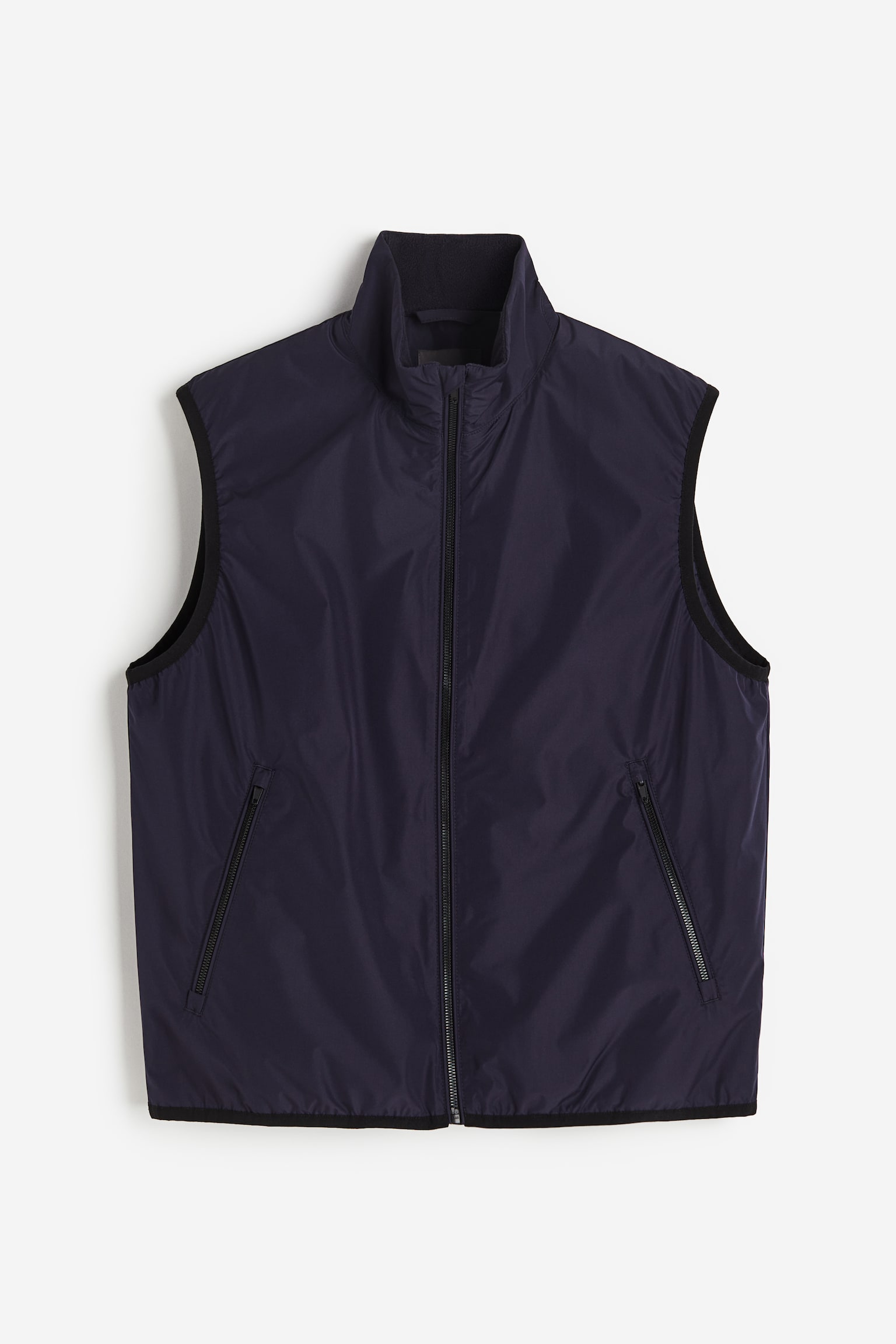 Regular Fit Fleece-lined gilet - Navy blue/Greige - 2