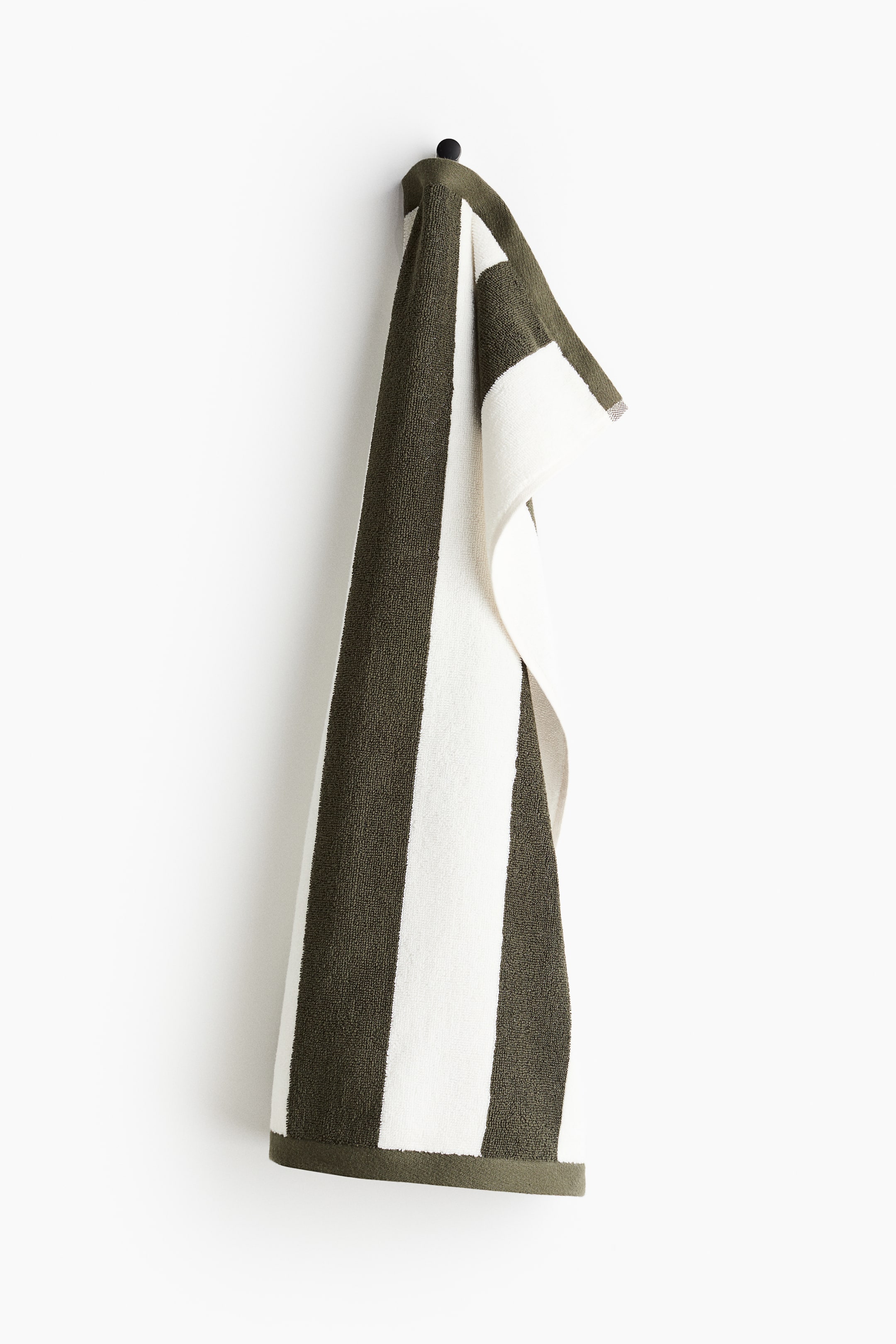 View larger image: Striped hand towel - Dark green/White striped - Home All | H&M IN 1