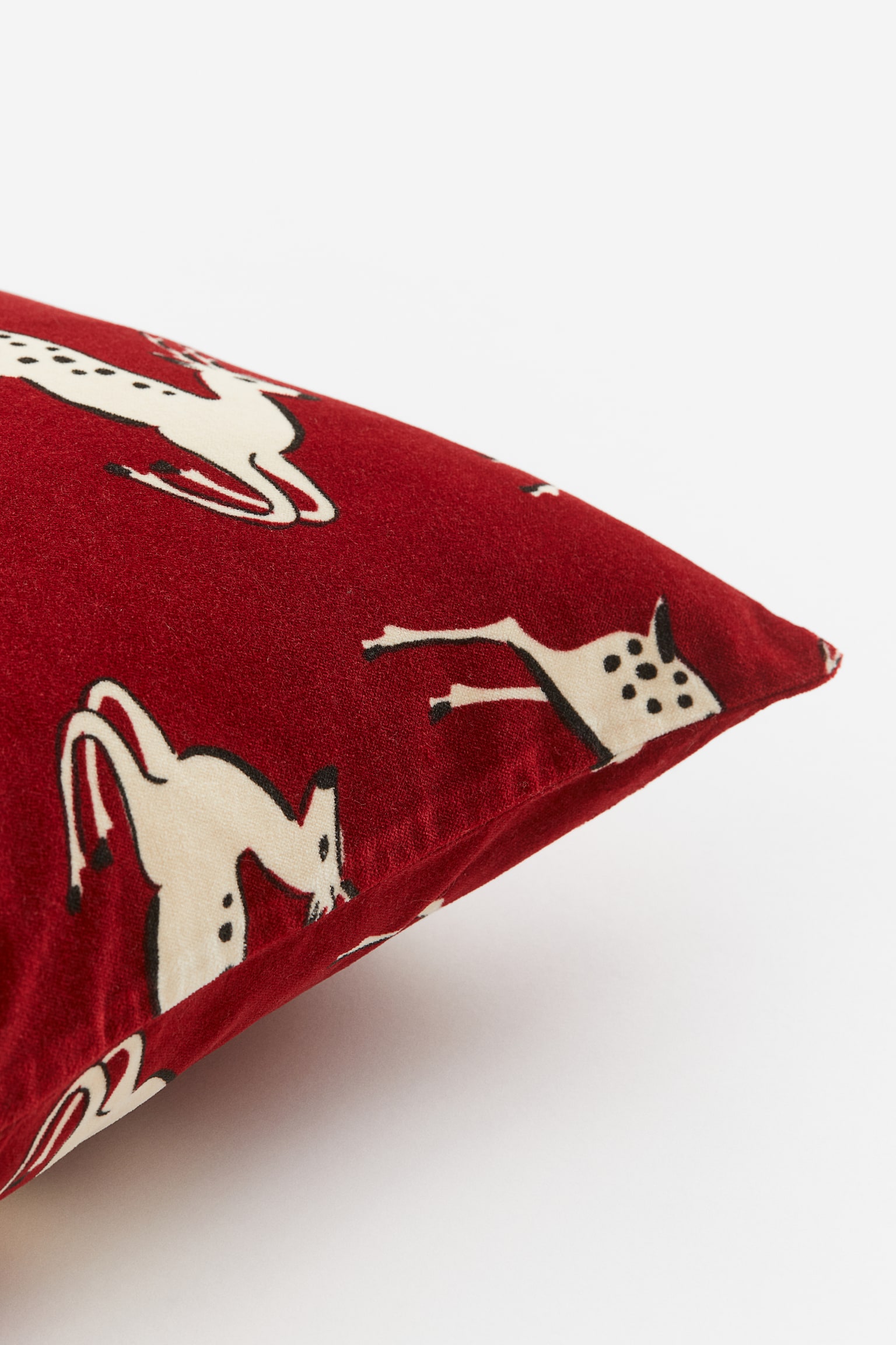 Velvet cushion cover - Dark red/Deer - 2