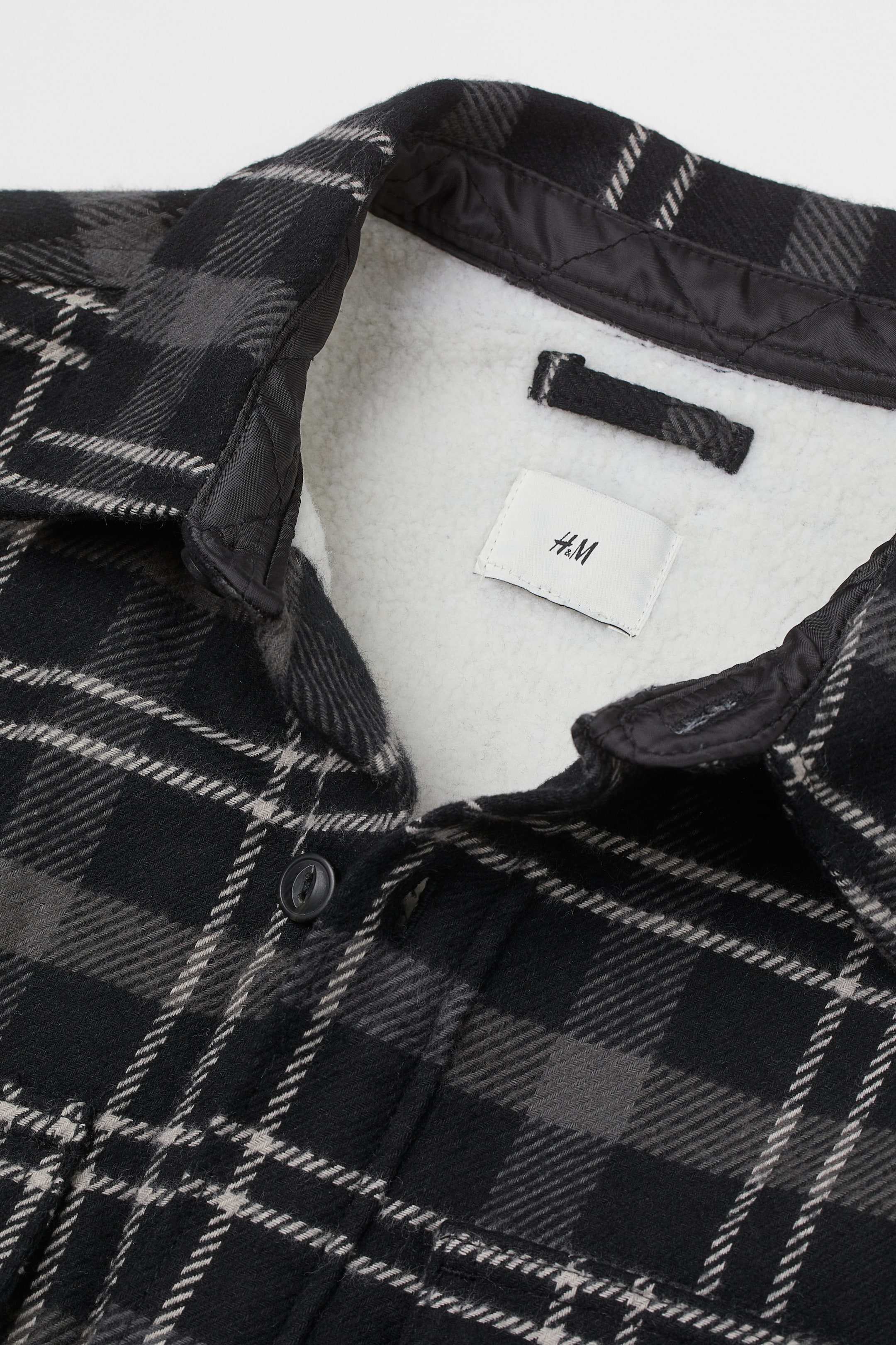 Faux Shearling-lined Cotton Twill Overshirt