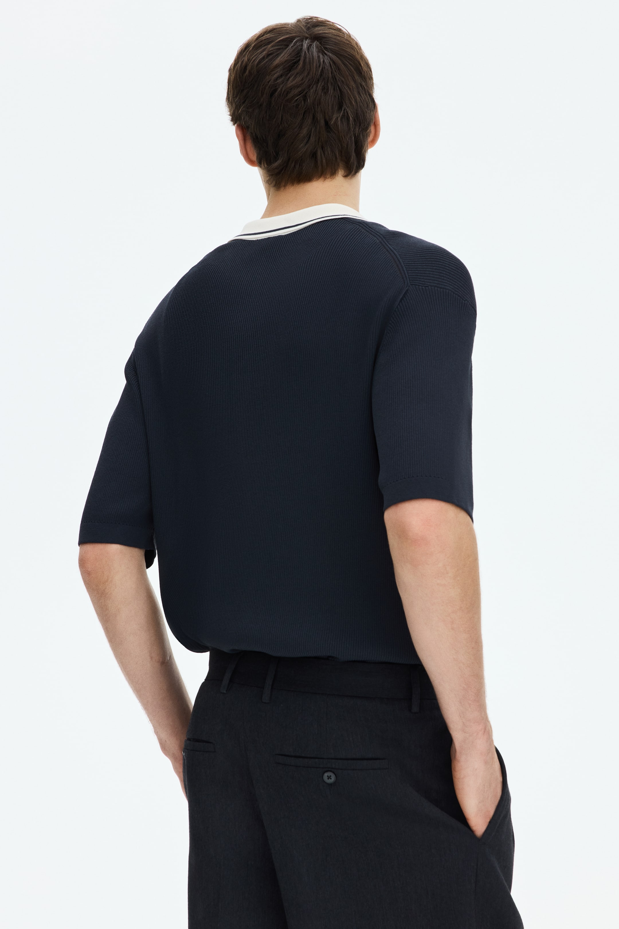 Chemise classique en tricot côtelé