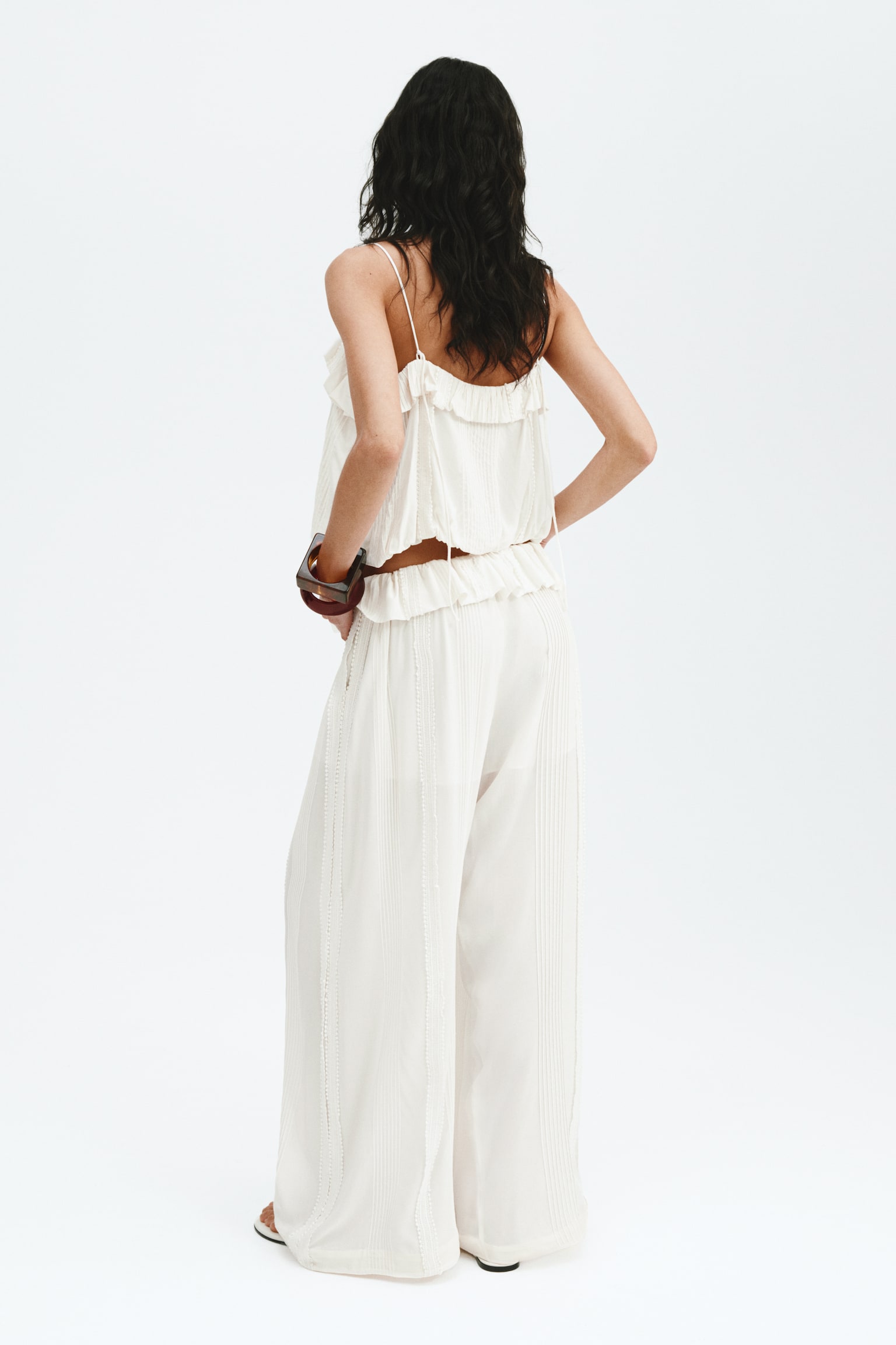 Pintucked trousers - Cream - 7