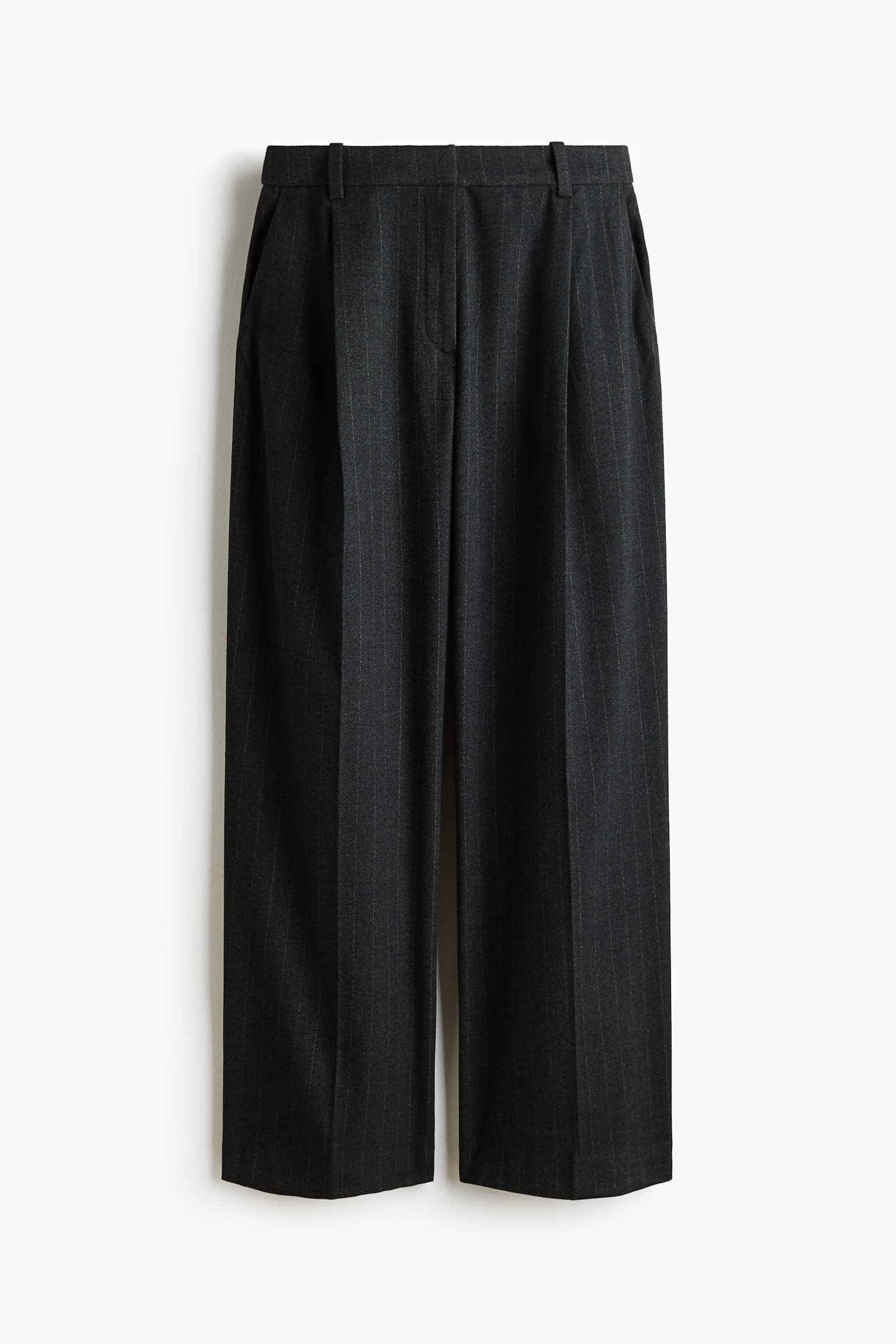 Женские брюки H&M Wide-Leg Dress Pants, цвет: Тёмный серый — фото 1