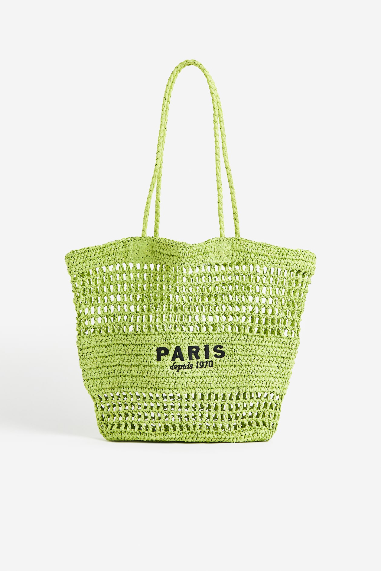 Straw shopper - Green/Paris - Ladies | H&M GB