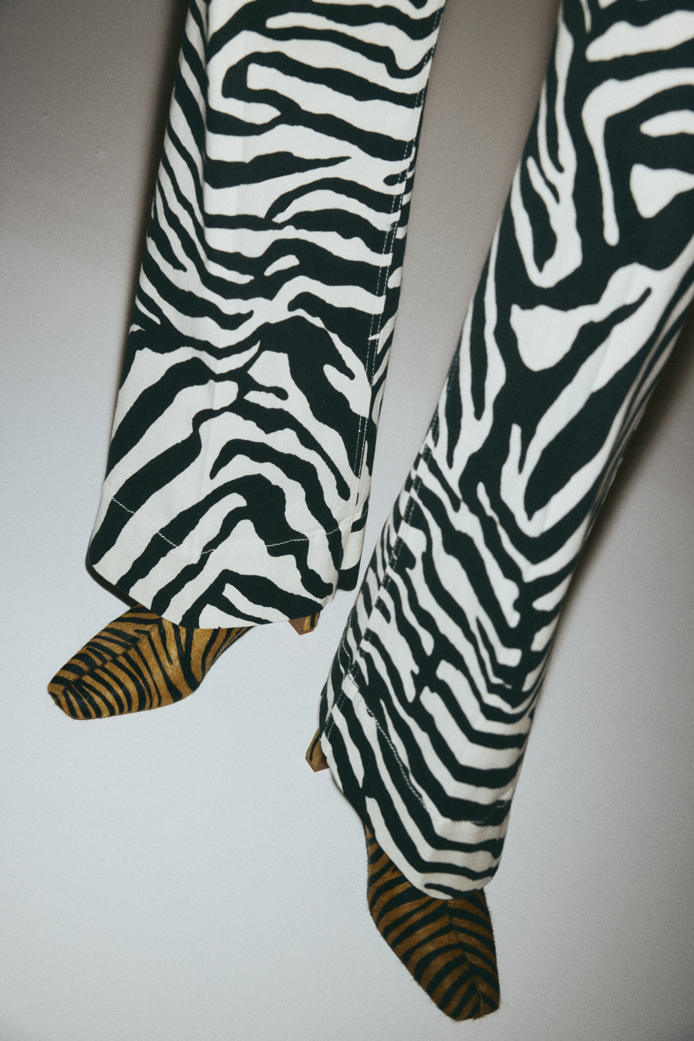Canvas broek - Wit/zebradessin/Wit/Lichtroze/Blauw