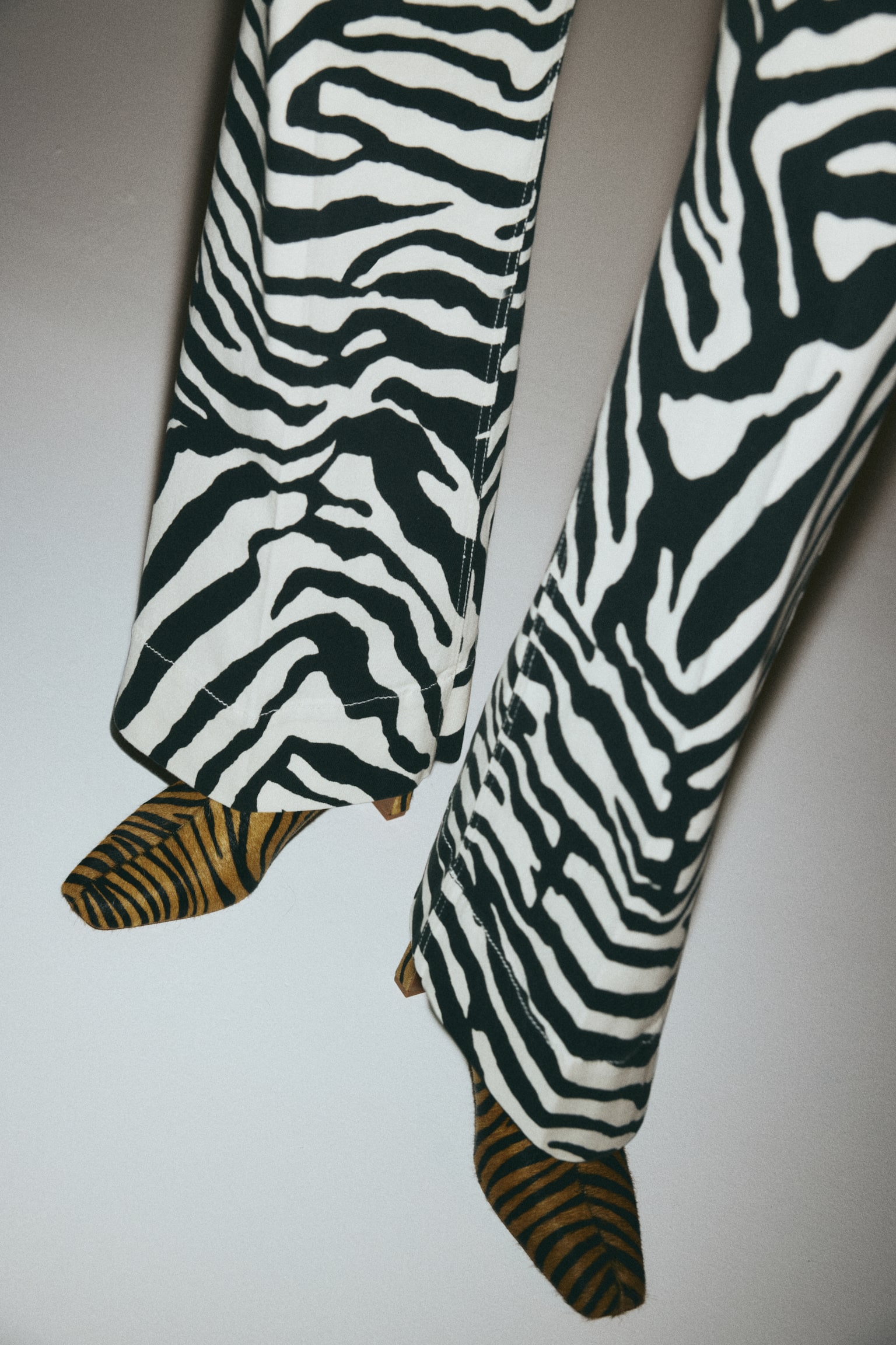 Canvas trousers - White/Zebra print/White/Light pink/Blue - 1