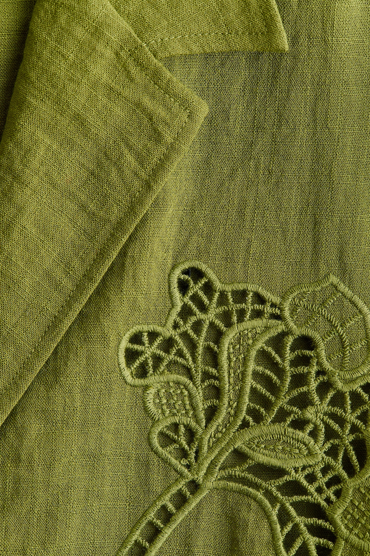 Broderie anglaise shirt - Green/Dark brown - 6