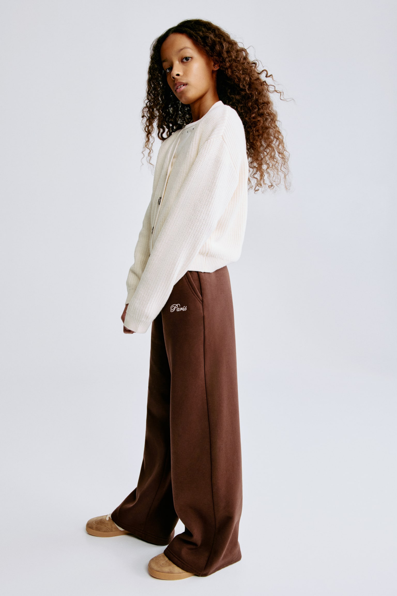 Straight sweatshirt joggers - Brown/Paris/Light blue/Bow - 1