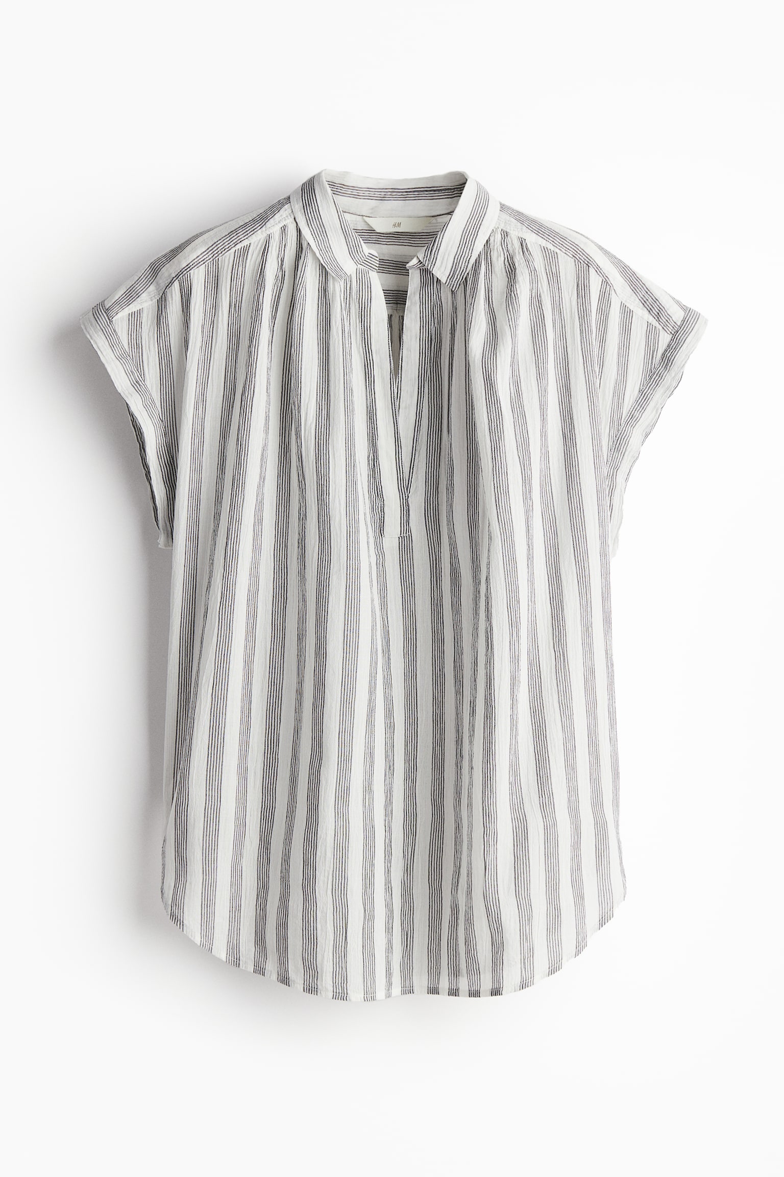 Cotton Blouse - White/Stripe/White/Blue/Stripe - 2